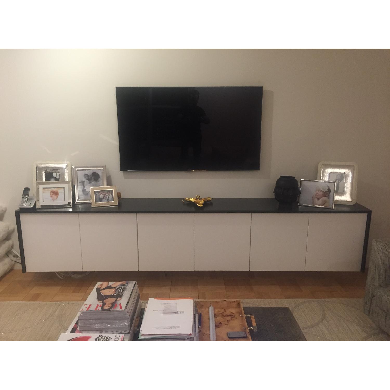 Modern Black/White Wood Credenza, Media Storage or Buffet/Server - image-1
