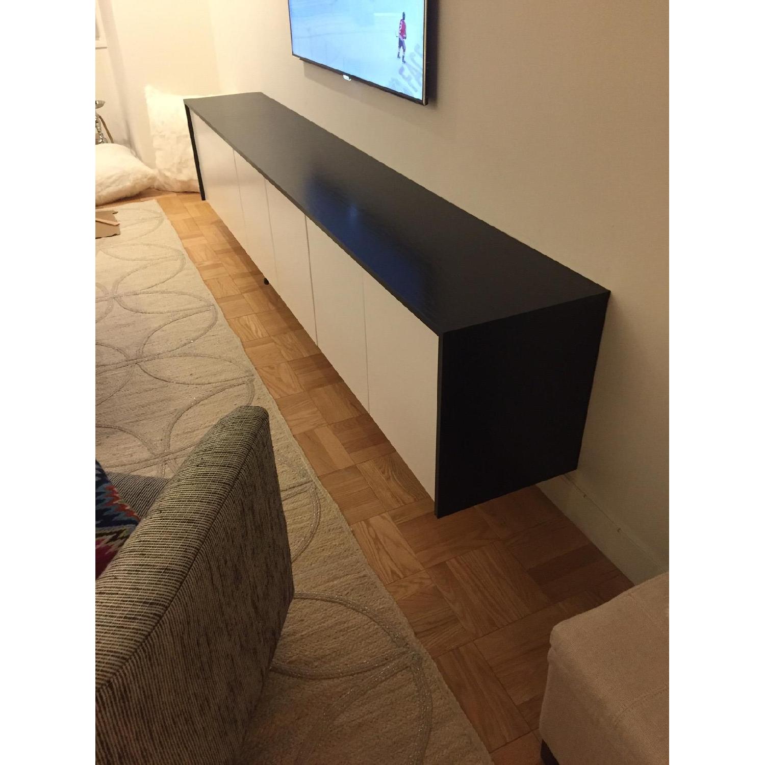 Modern Black/White Wood Credenza, Media Storage or Buffet/Server - image-2