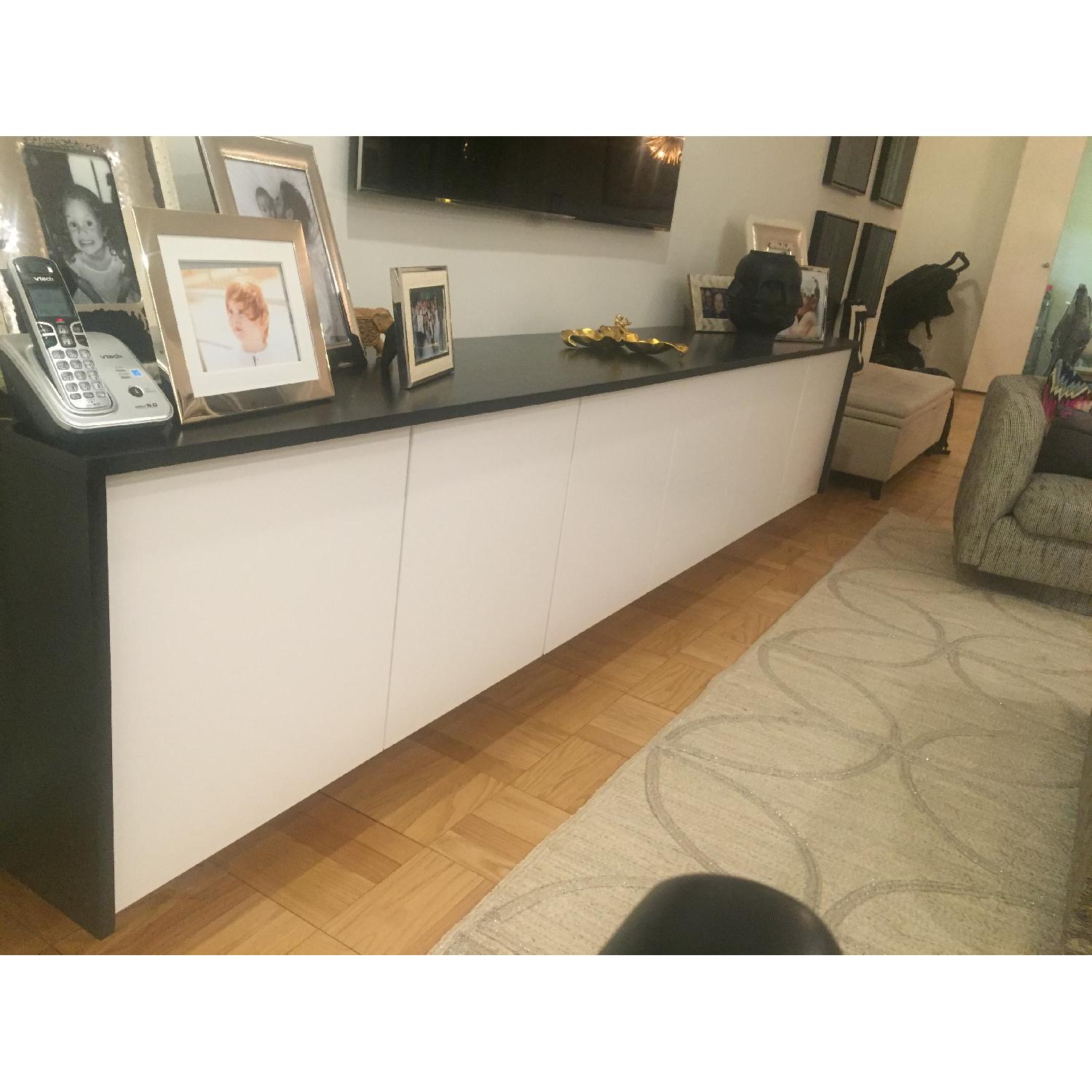 Modern Black/White Wood Credenza, Media Storage or Buffet/Server - image-3