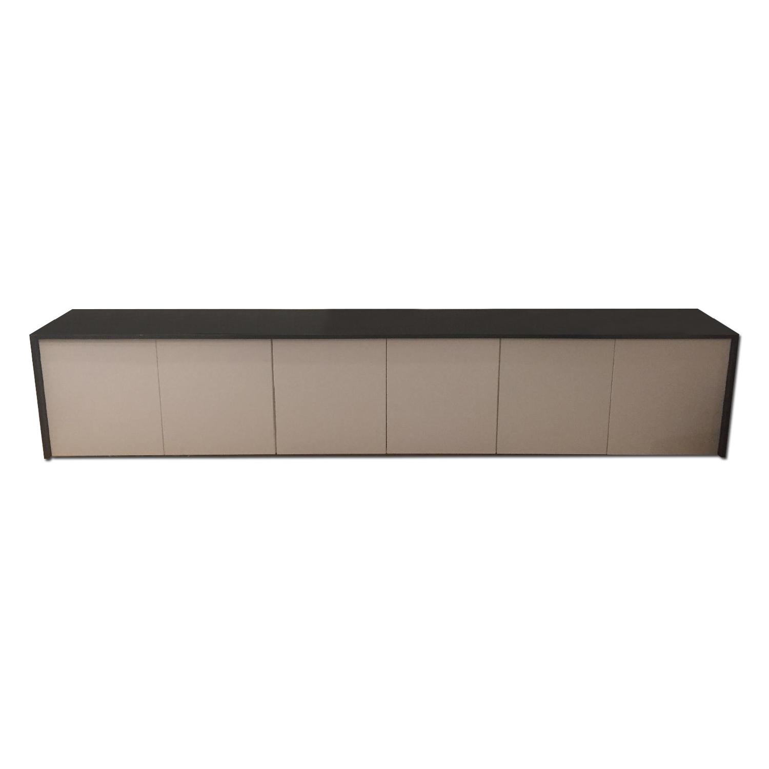 Modern Black/White Wood Credenza, Media Storage or Buffet/Server - image-0