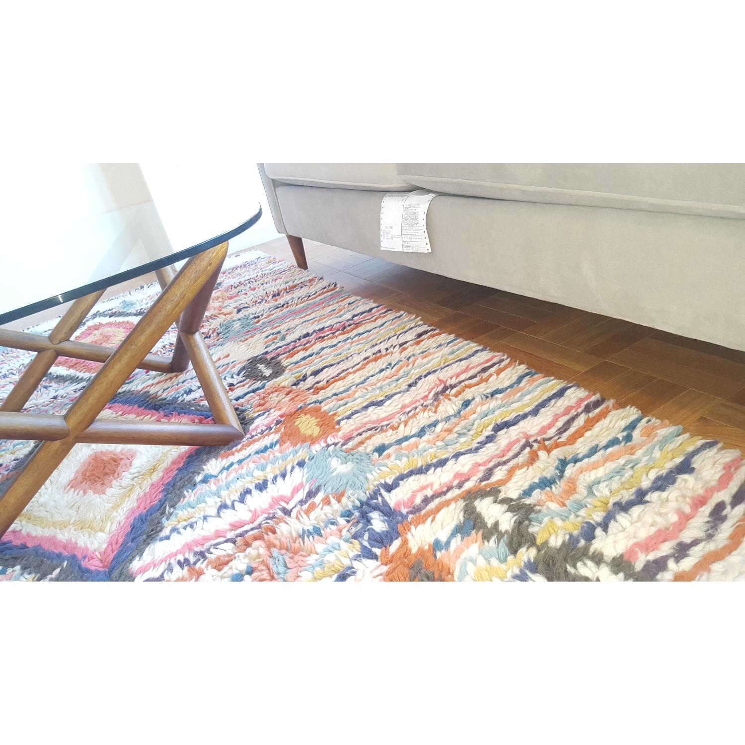 West Elm Blue Velvet Sofa - image-3