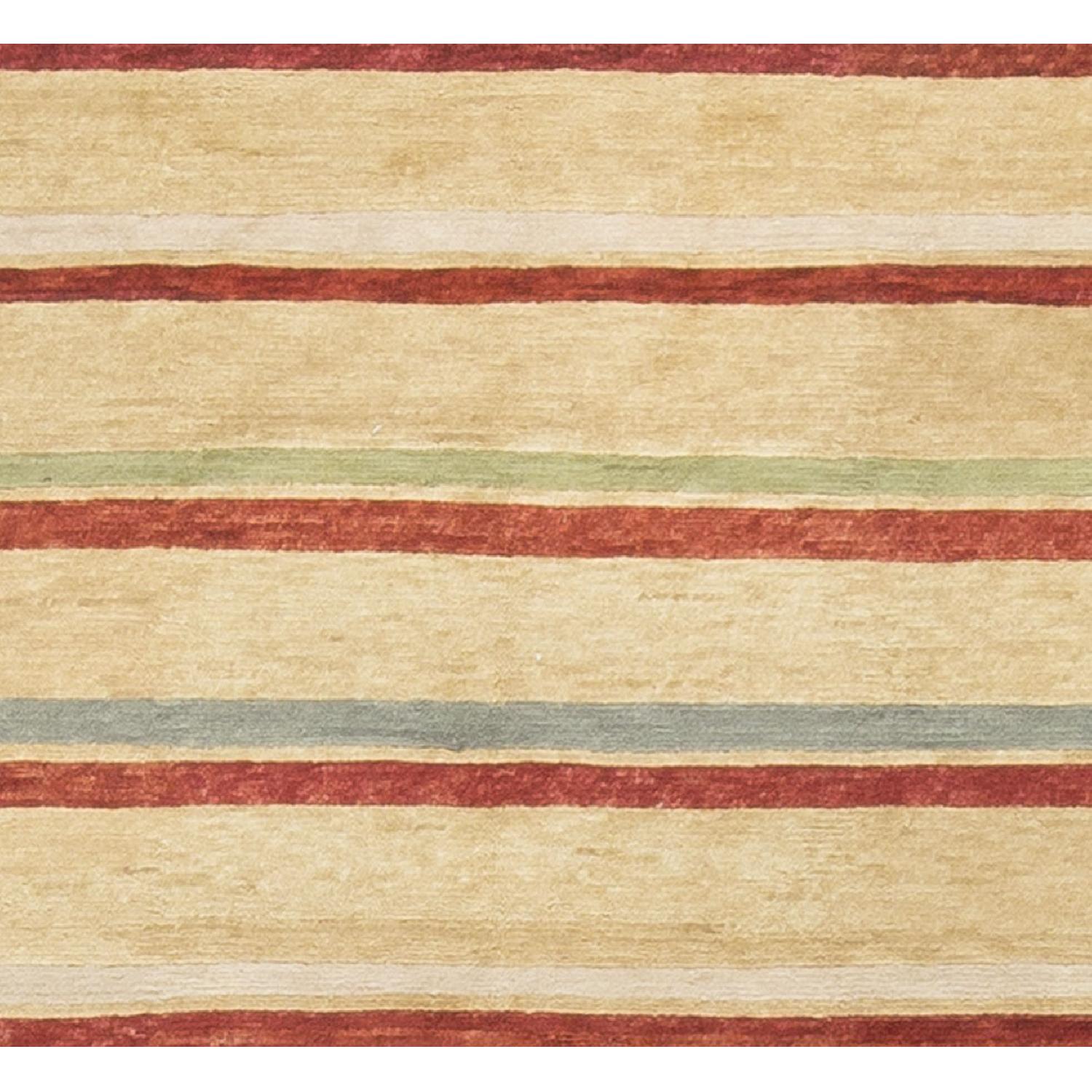 Modern Contemporary Hand Knotted Wool Rug in Gold/Red/Blue - image-1