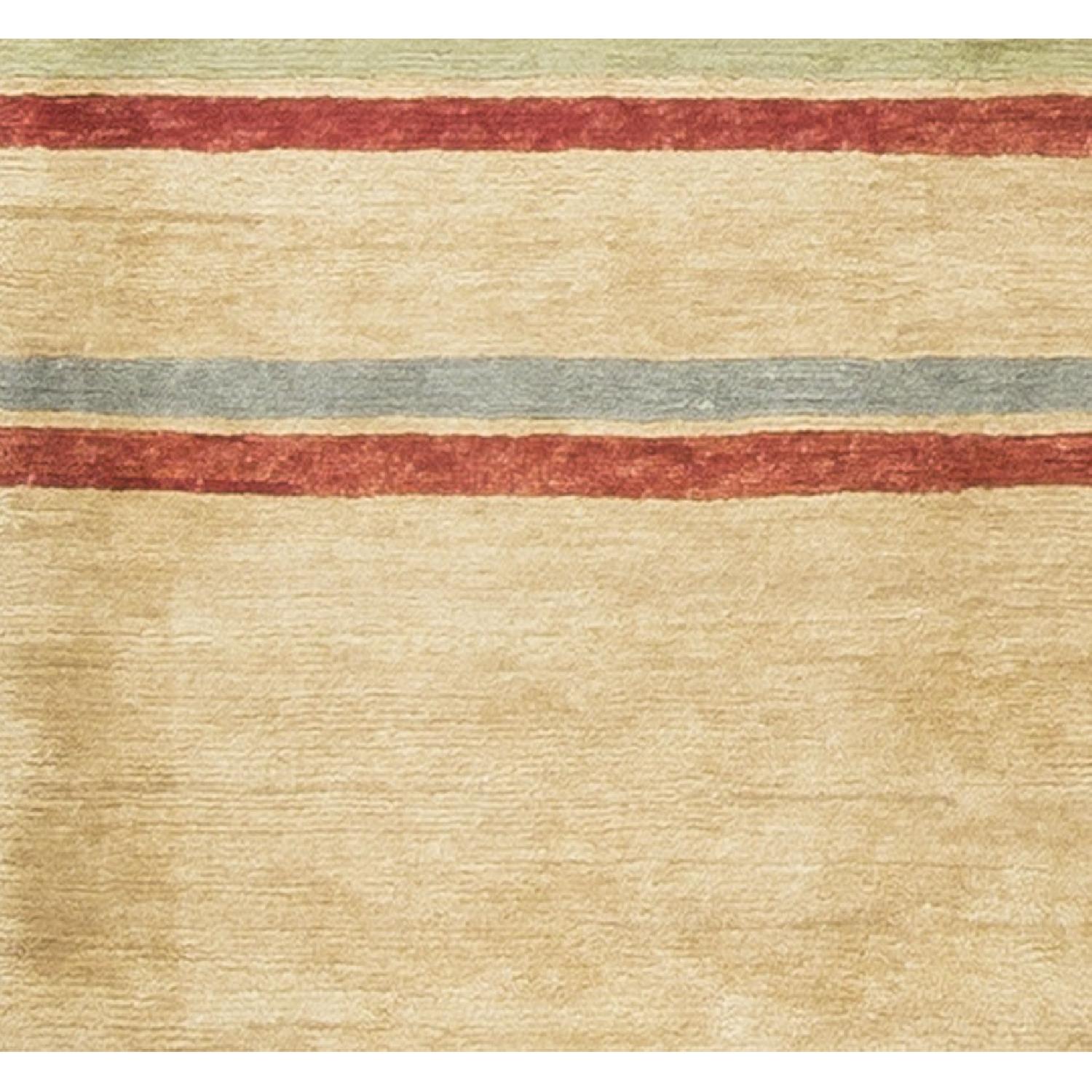 Modern Contemporary Hand Knotted Wool Rug in Gold/Red/Blue - image-2