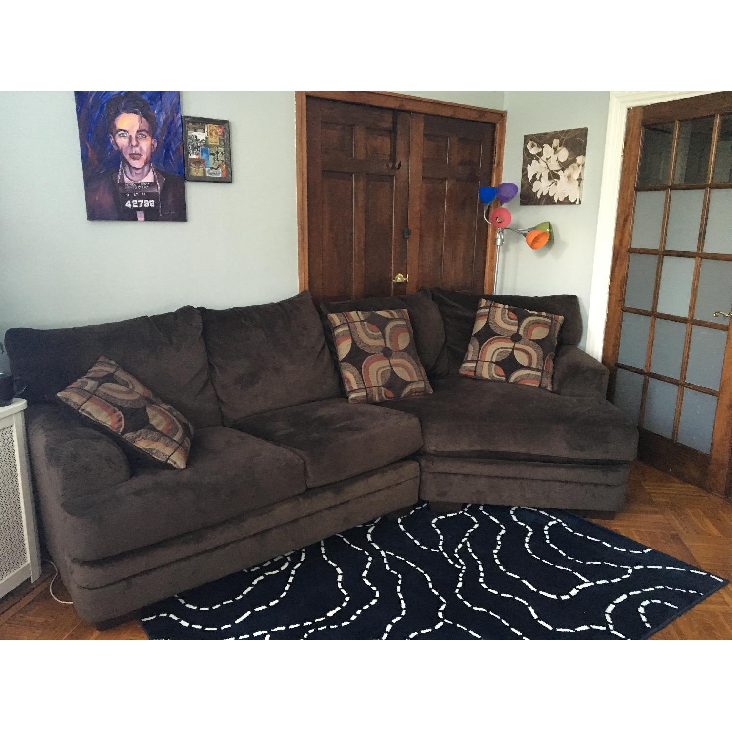 Bob's Dark Brown/Chocolate Sectional Sofa - image-1