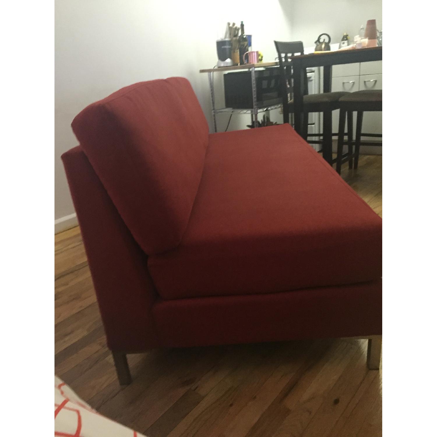 West Elm Armless Red Sofa - image-2