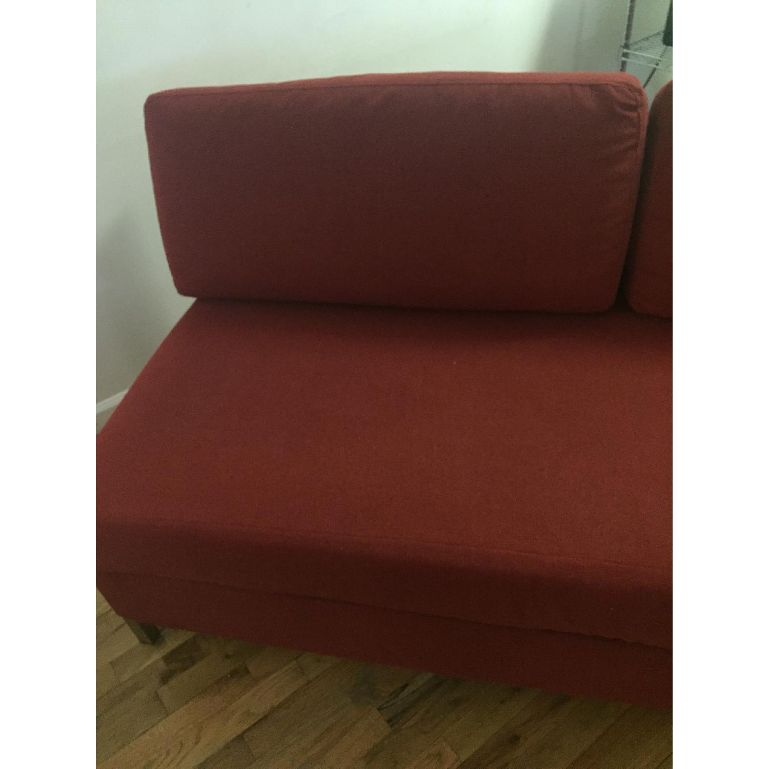 West Elm Armless Red Sofa - image-7