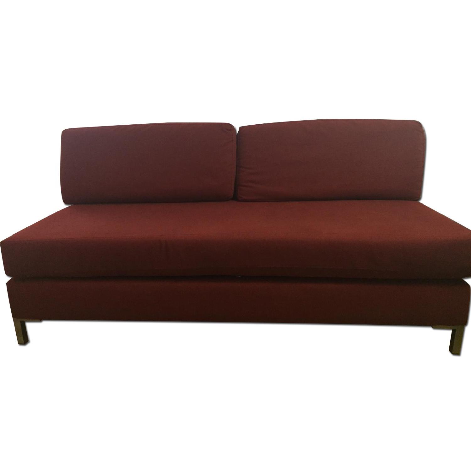 West Elm Armless Red Sofa - image-0