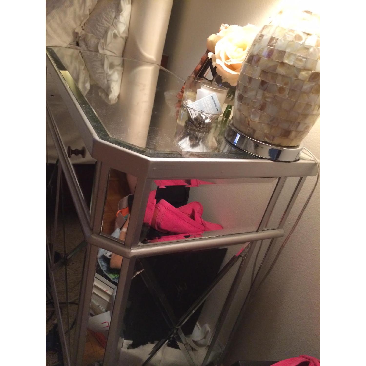 Mirrored Night Stand/Storage Unit - image-2