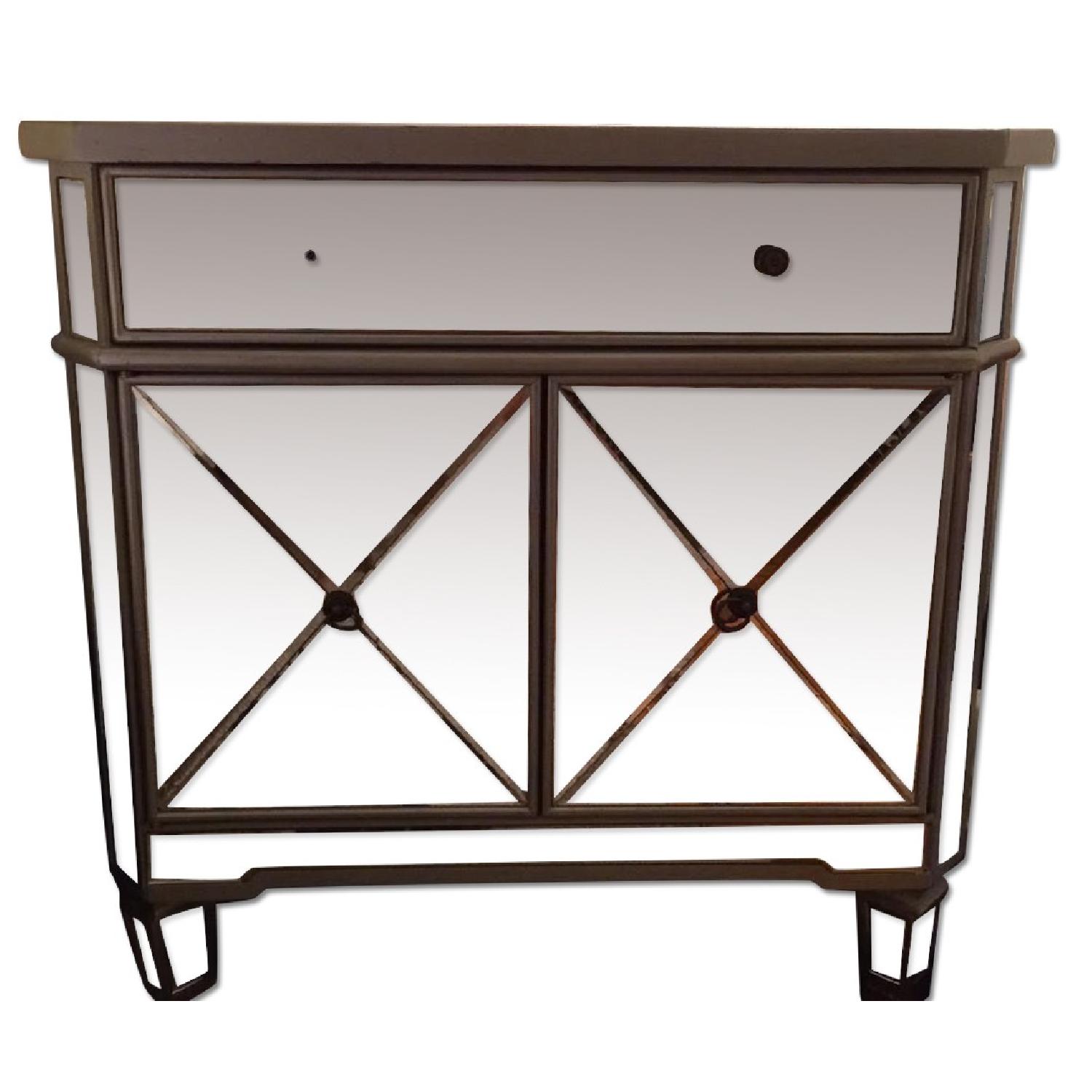 Mirrored Night Stand/Storage Unit - image-0