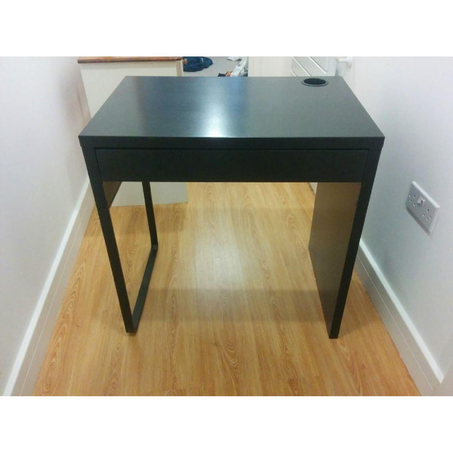 Ikea Micke Desk in BlackBrown & Torkel Black Swivel Office Chair AptDeco