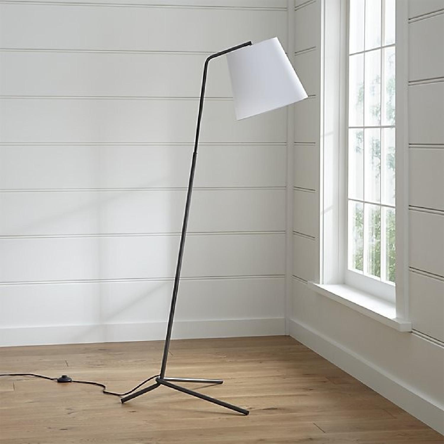 Crate & Barrel Angle Pewter Floor Lamp - image-1