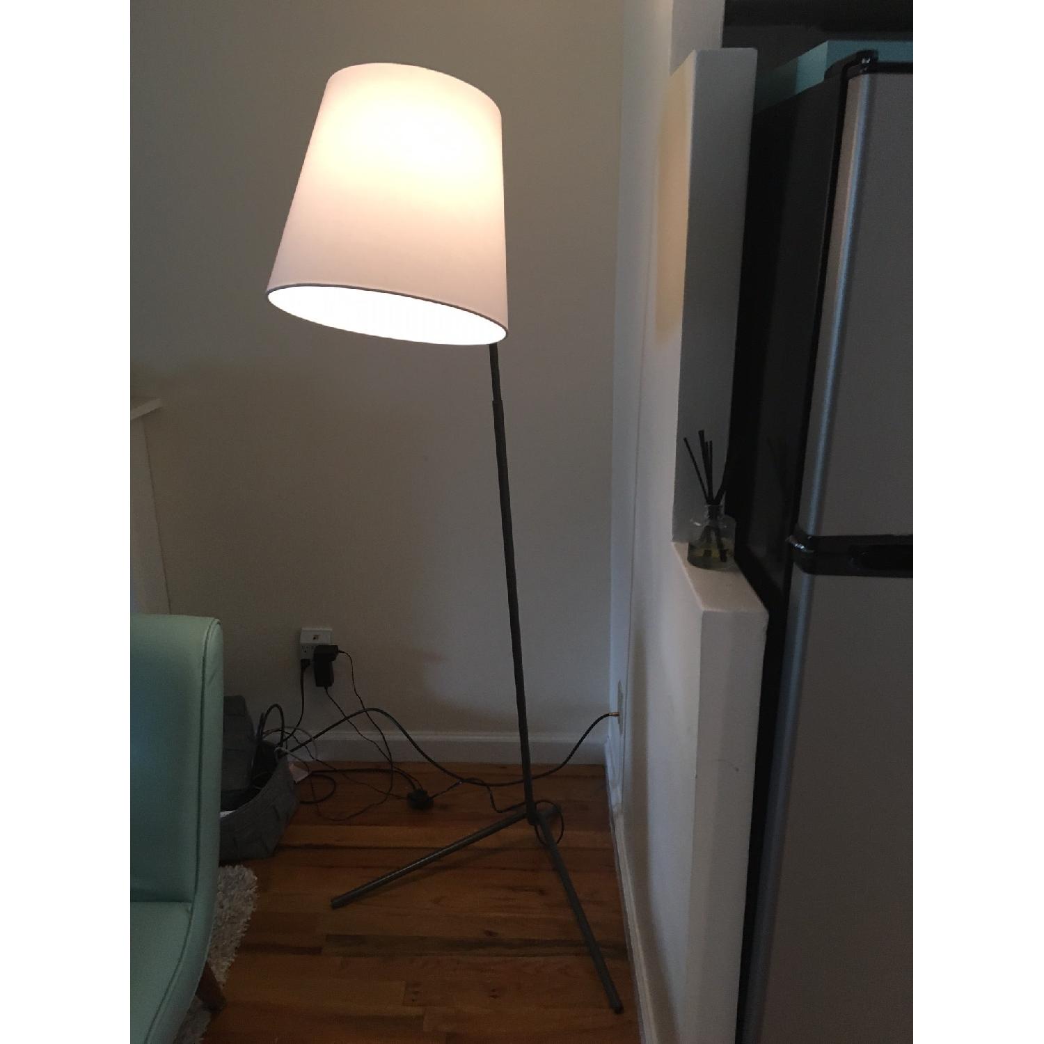 Crate & Barrel Angle Pewter Floor Lamp - image-2