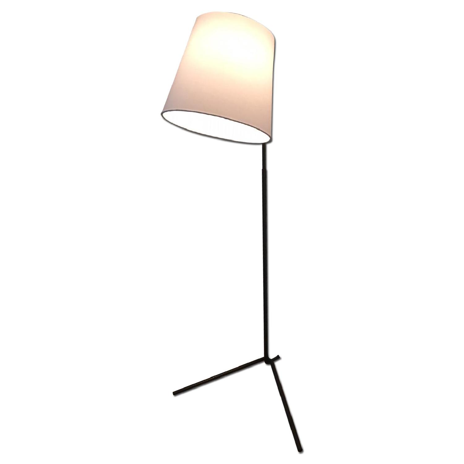 Crate & Barrel Angle Pewter Floor Lamp - image-0