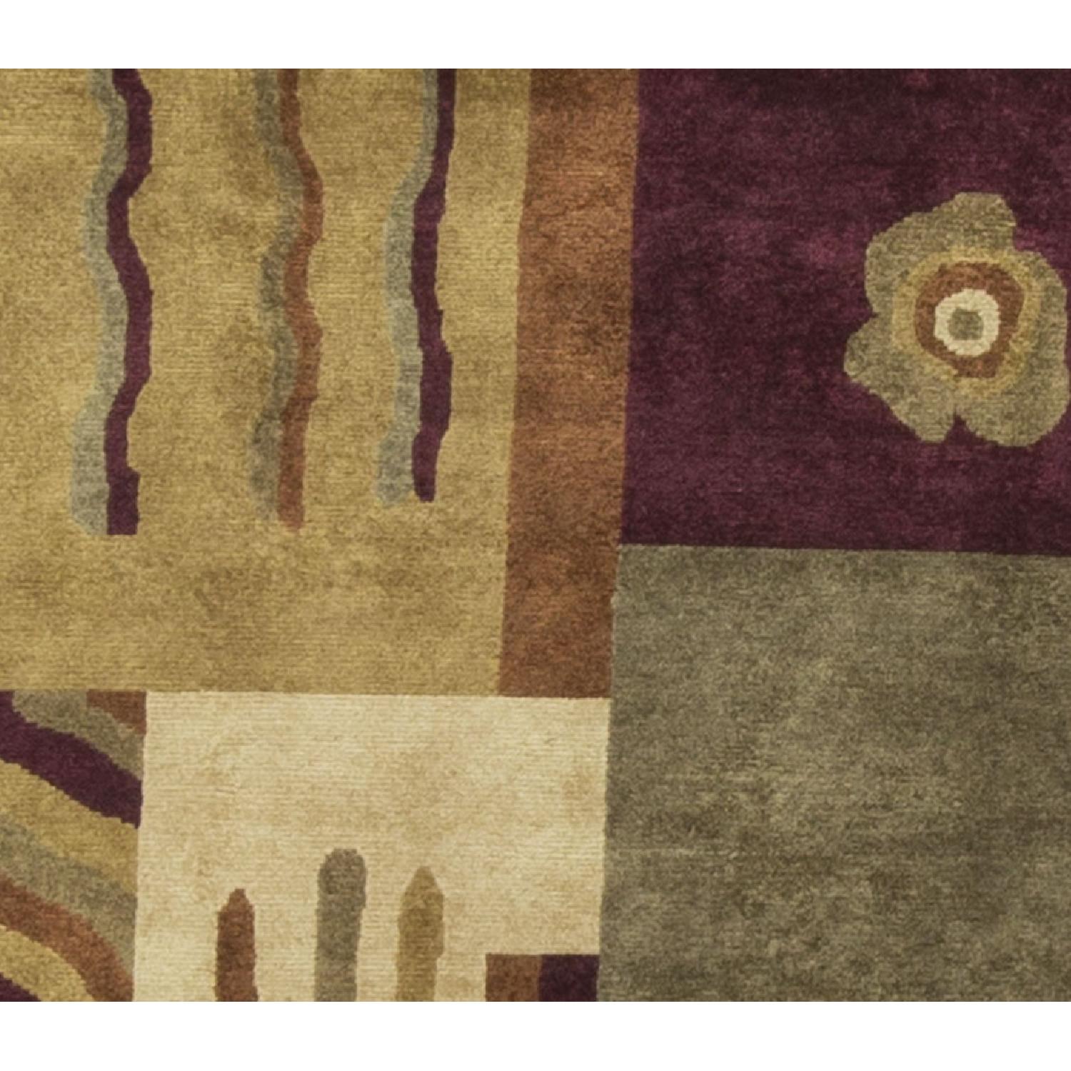 Modern Contemporary Hand Knotted Wool Rug in Beige/Brown/Dark - image-2