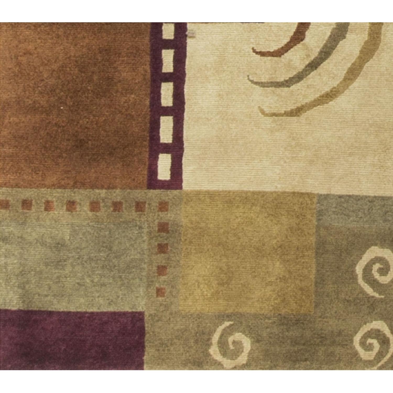 Modern Contemporary Hand Knotted Wool Rug in Beige/Brown/Dark - image-3