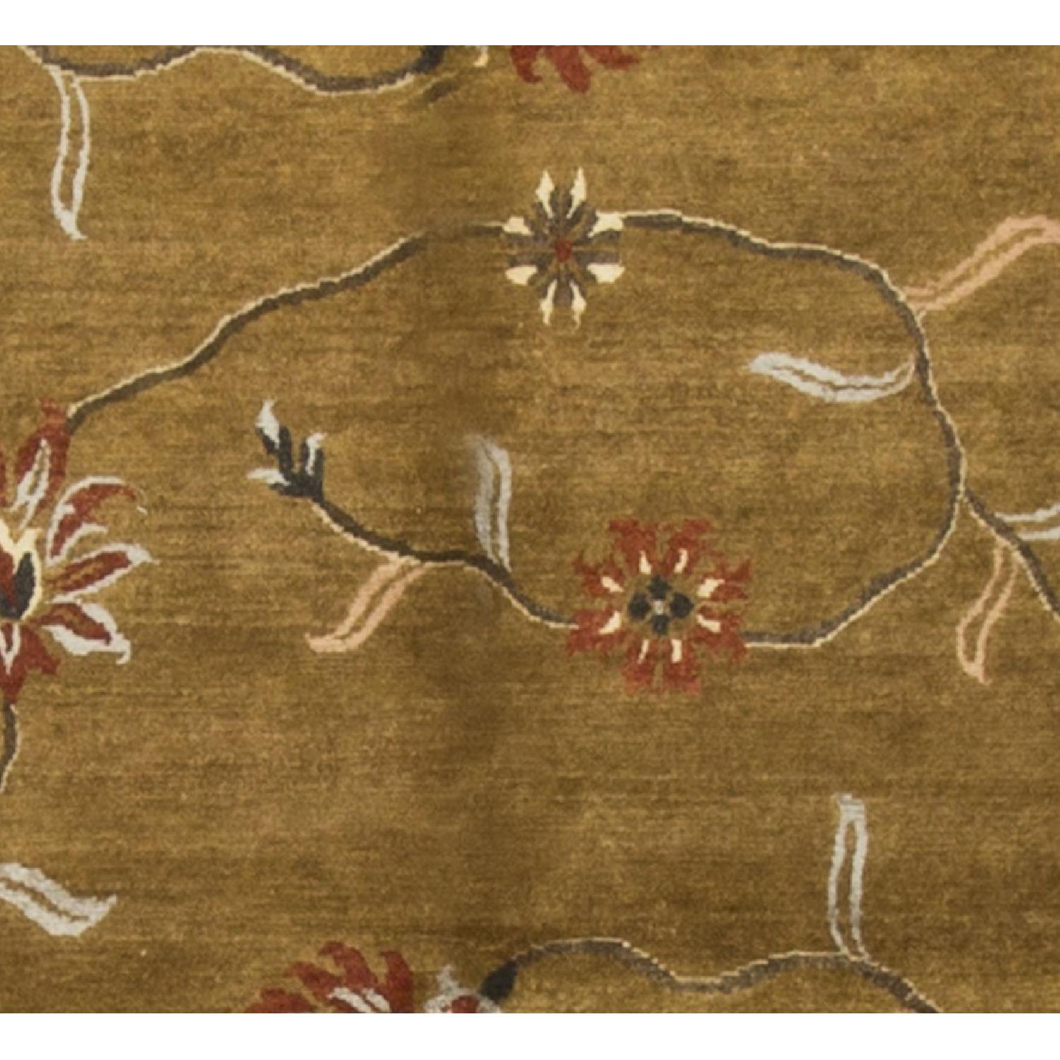 Modern Contemporary Hand Knotted Wool Rug in Gold/Multi - image-2