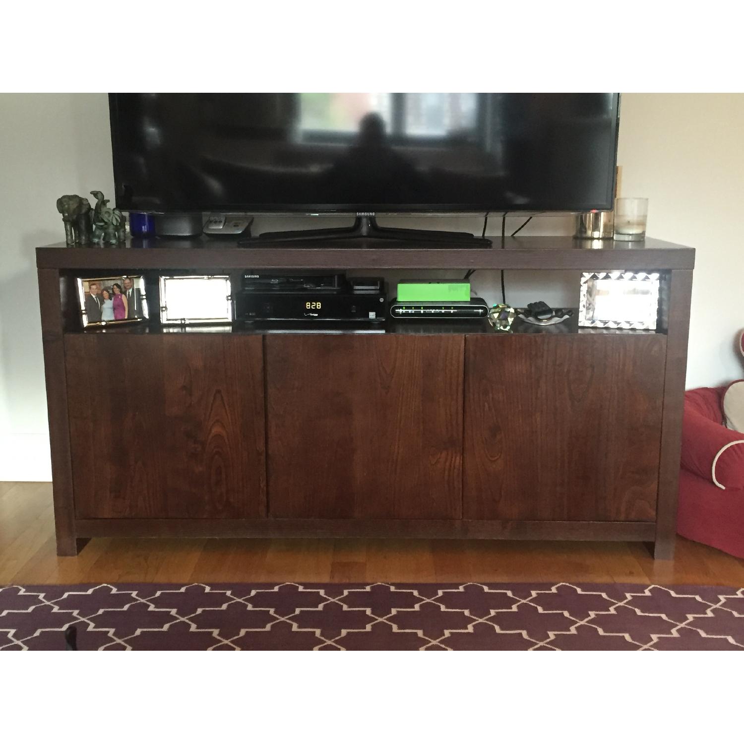 CB2 Dark Almond Wood Media Console - image-1