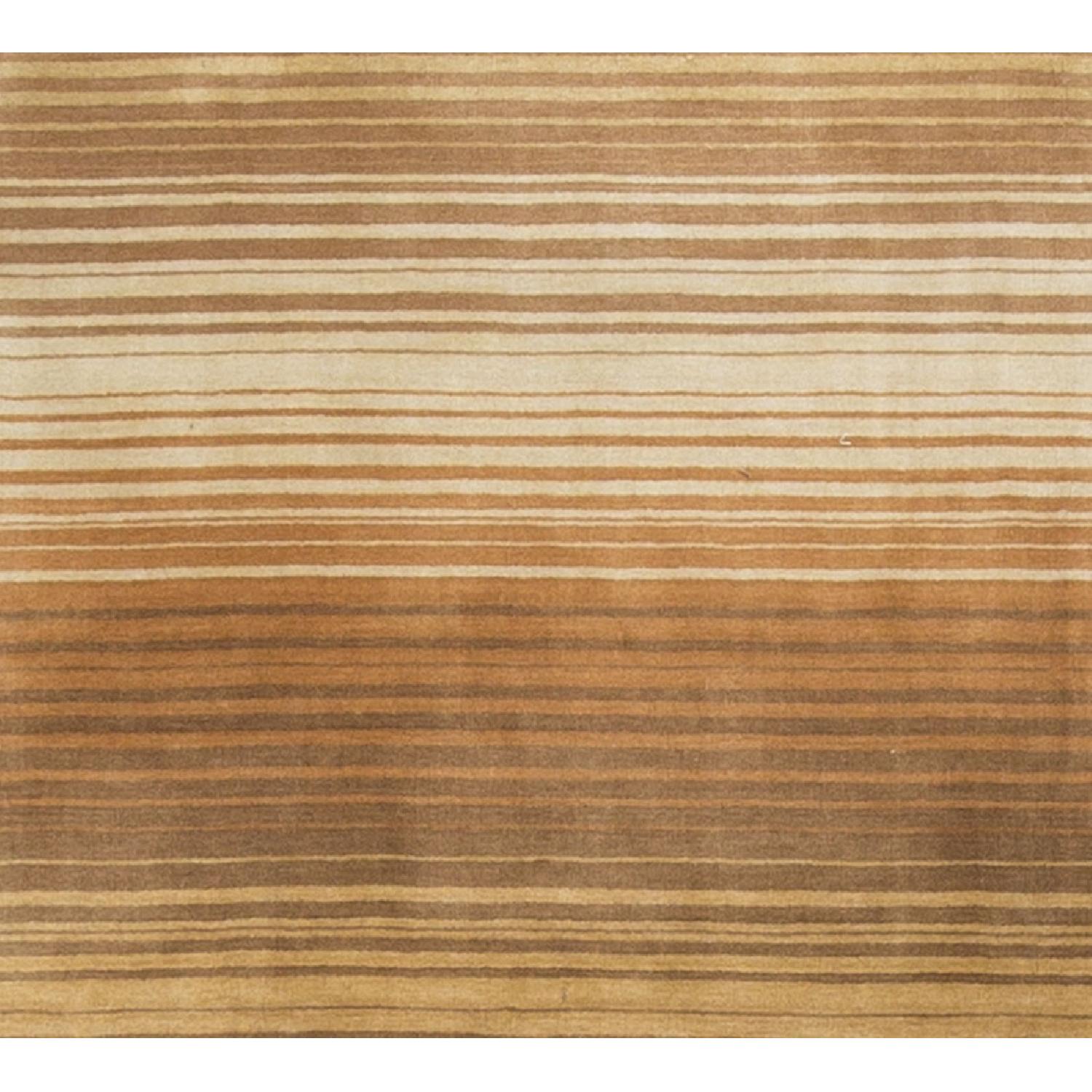 Modern Contemporary Hand Knotted Wool Rug in Brown - image-0