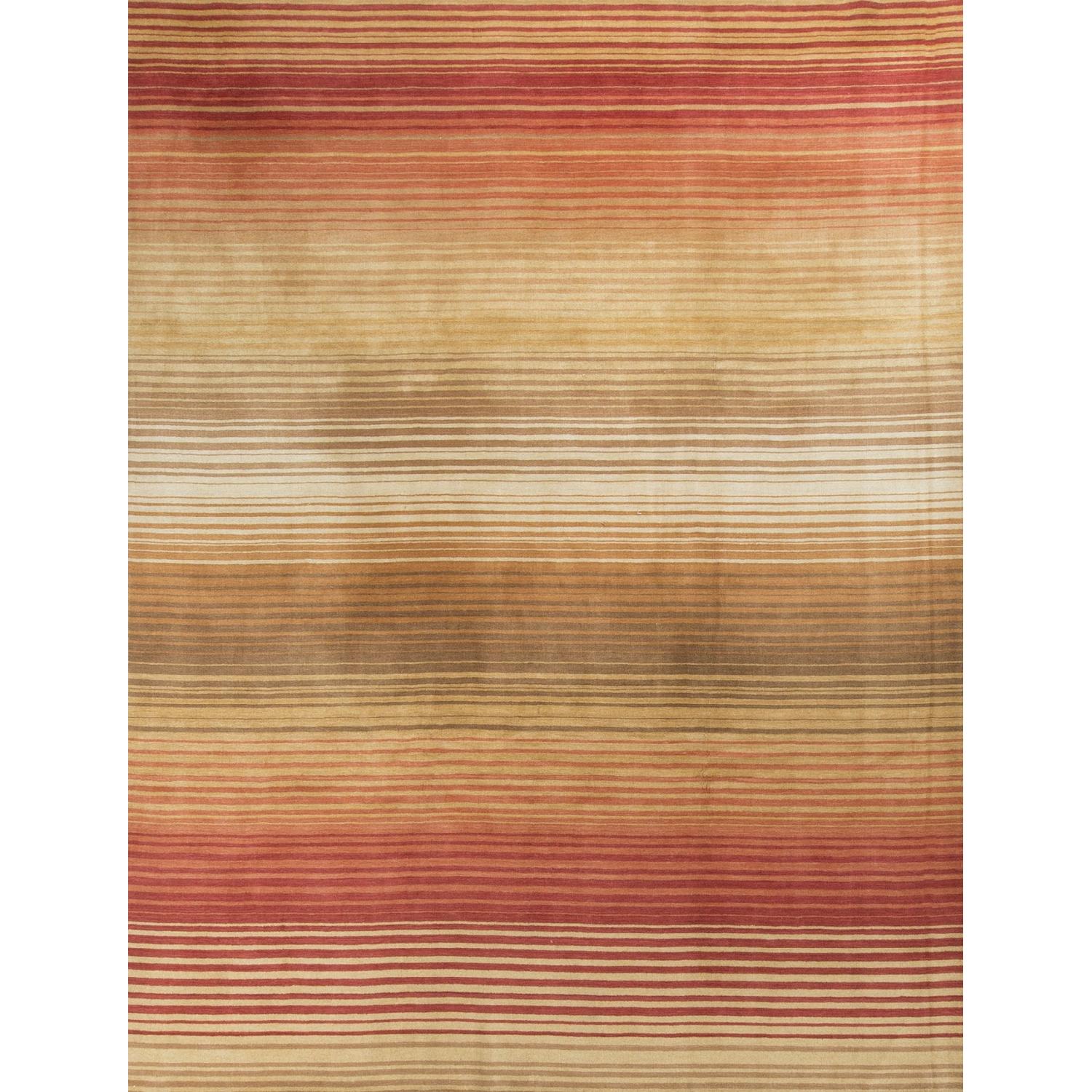 Modern Contemporary Hand Knotted Wool Rug in Brown - image-3