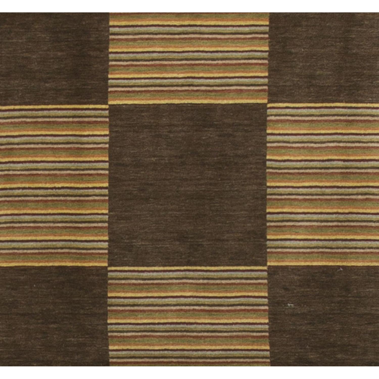 Modern Contemporary Hand Knotted Wool Rug in Brown/Beige - image-2