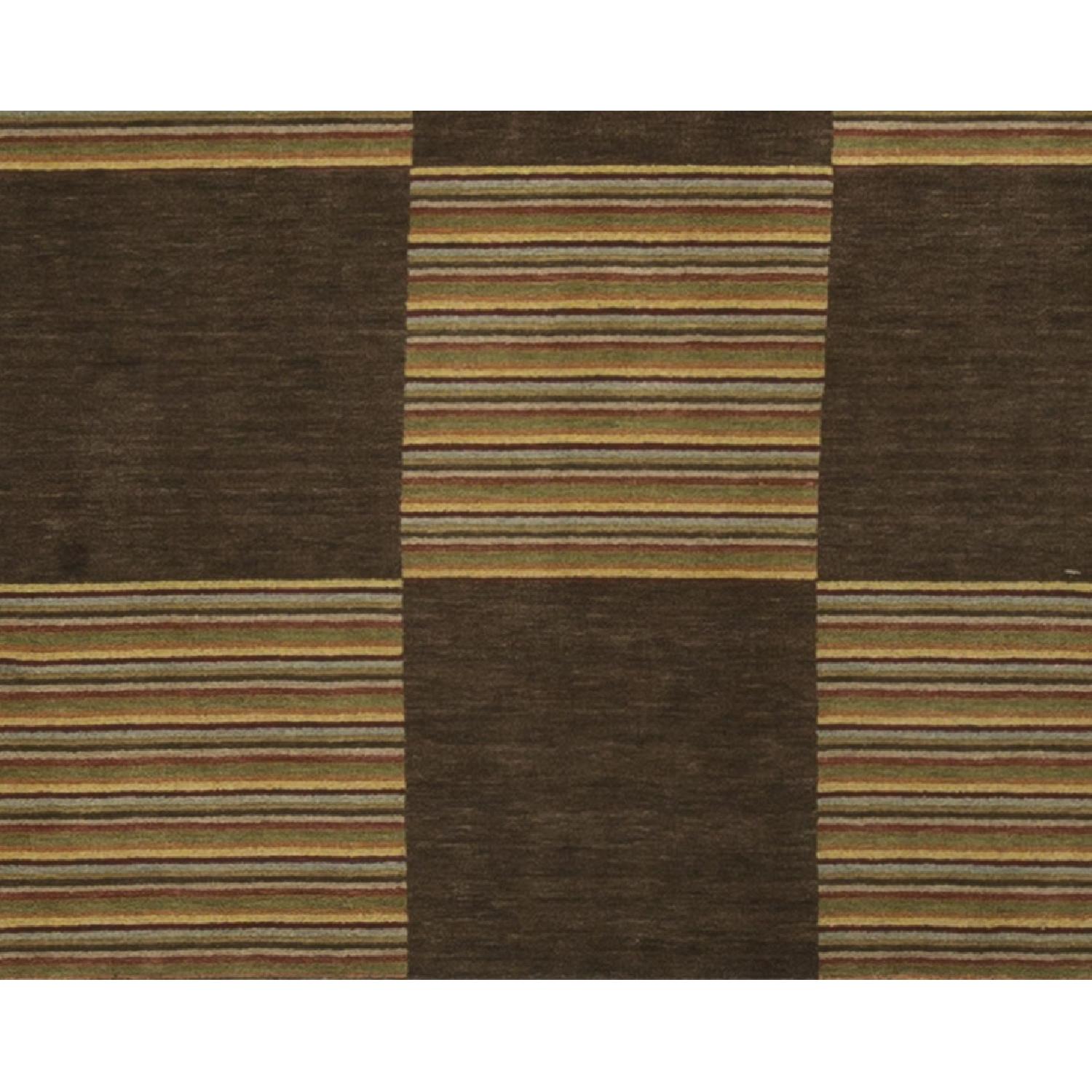 Modern Contemporary Hand Knotted Wool Rug in Brown/Beige - image-3