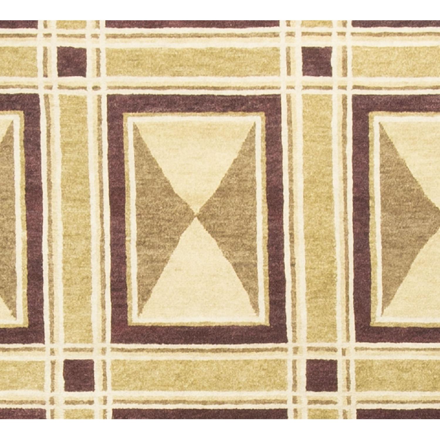 Modern Contemporary Hand Knotted Wool Rug in Multi Colors - image-2