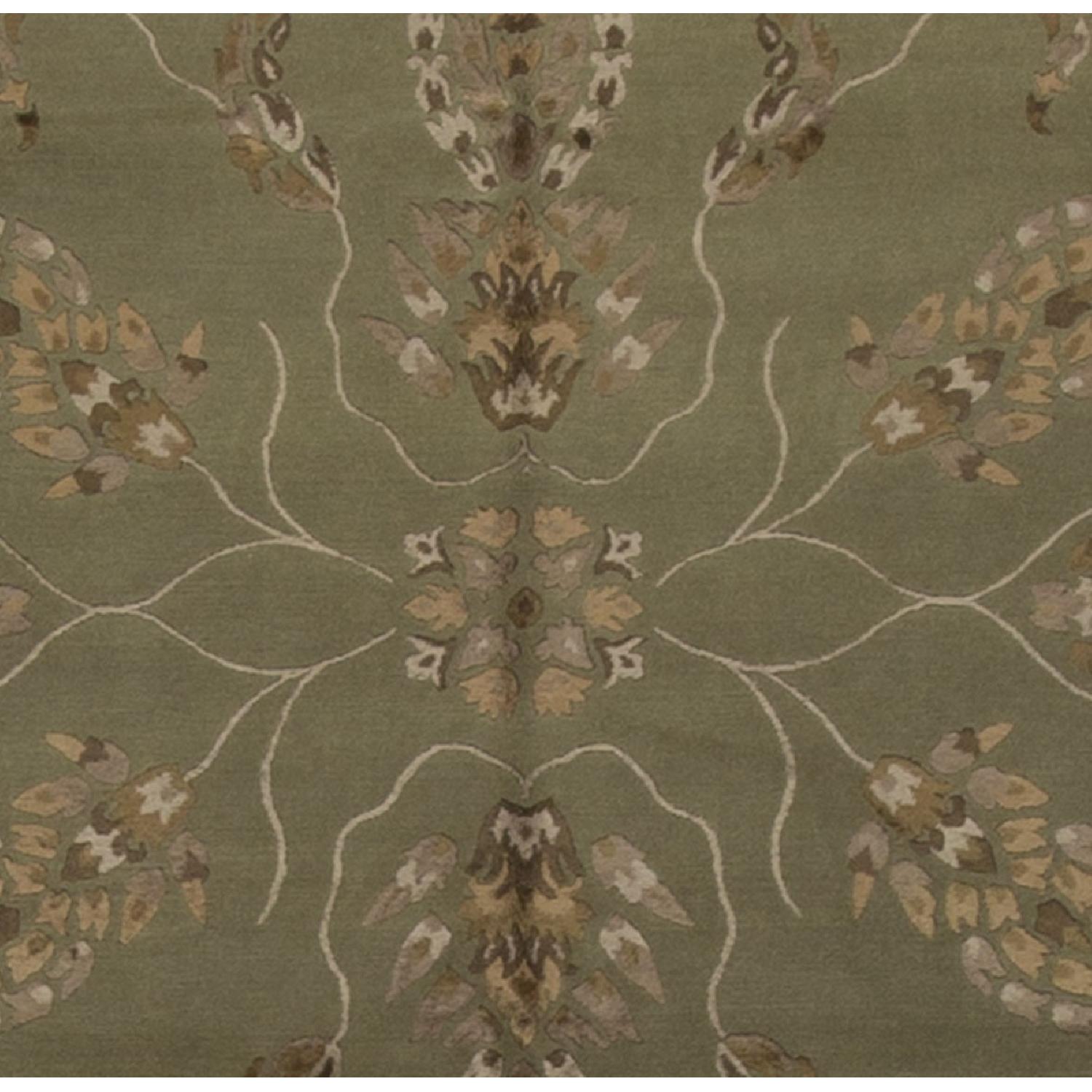 Modern Contemporary Hand Knotted Wool Rug in Green - image-2