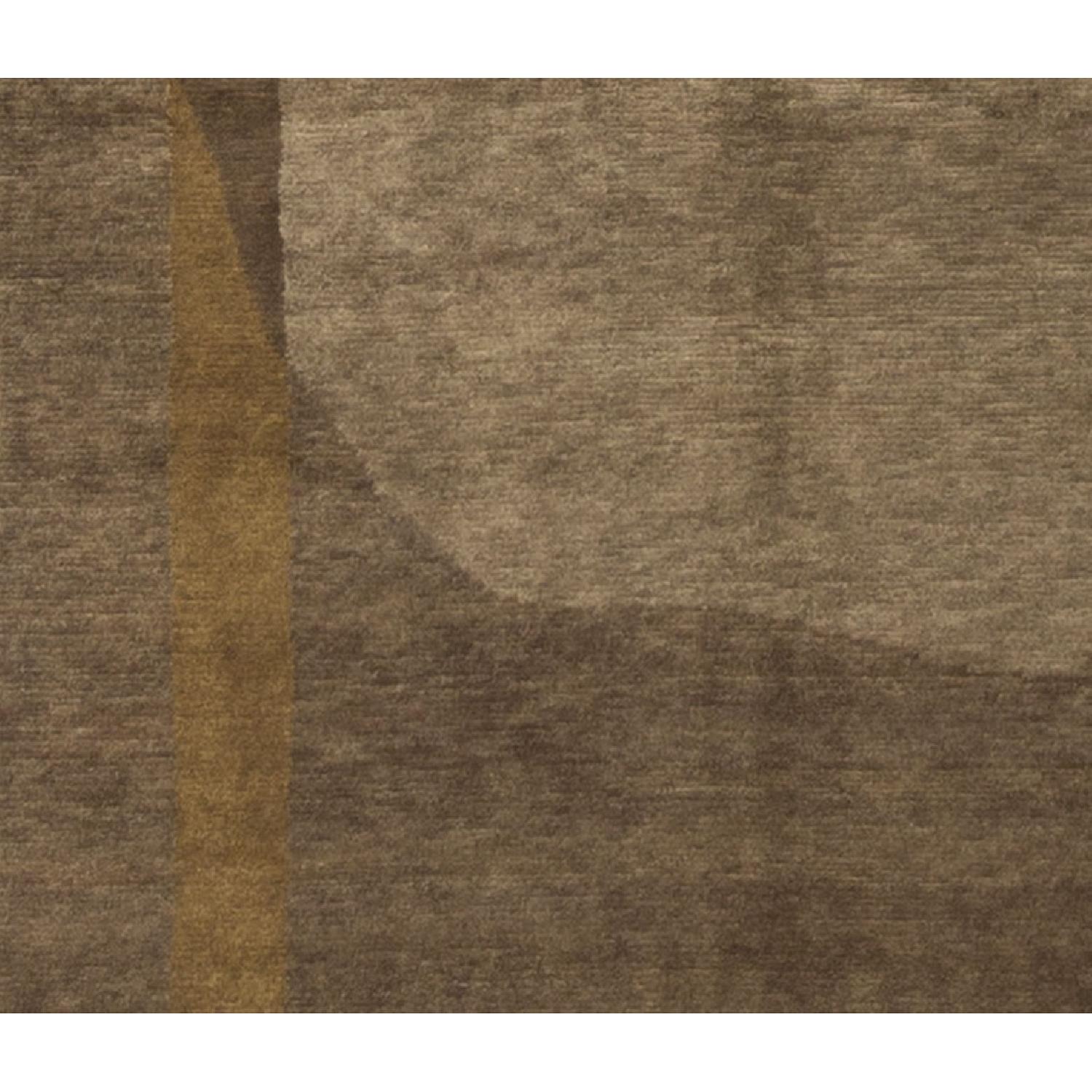 Modern Contemporary Hand Knotted Wool Rug in Brown/Beige - image-3