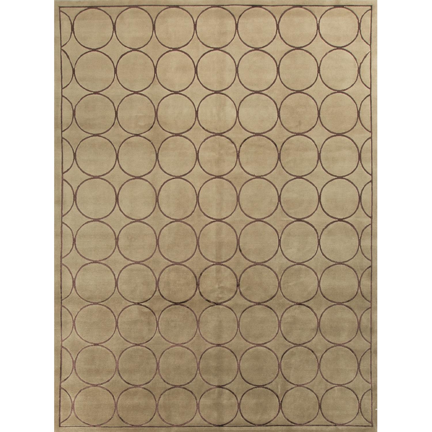 Modern Contemporary Hand Knotted Wool Rug in Brown/Red - image-1