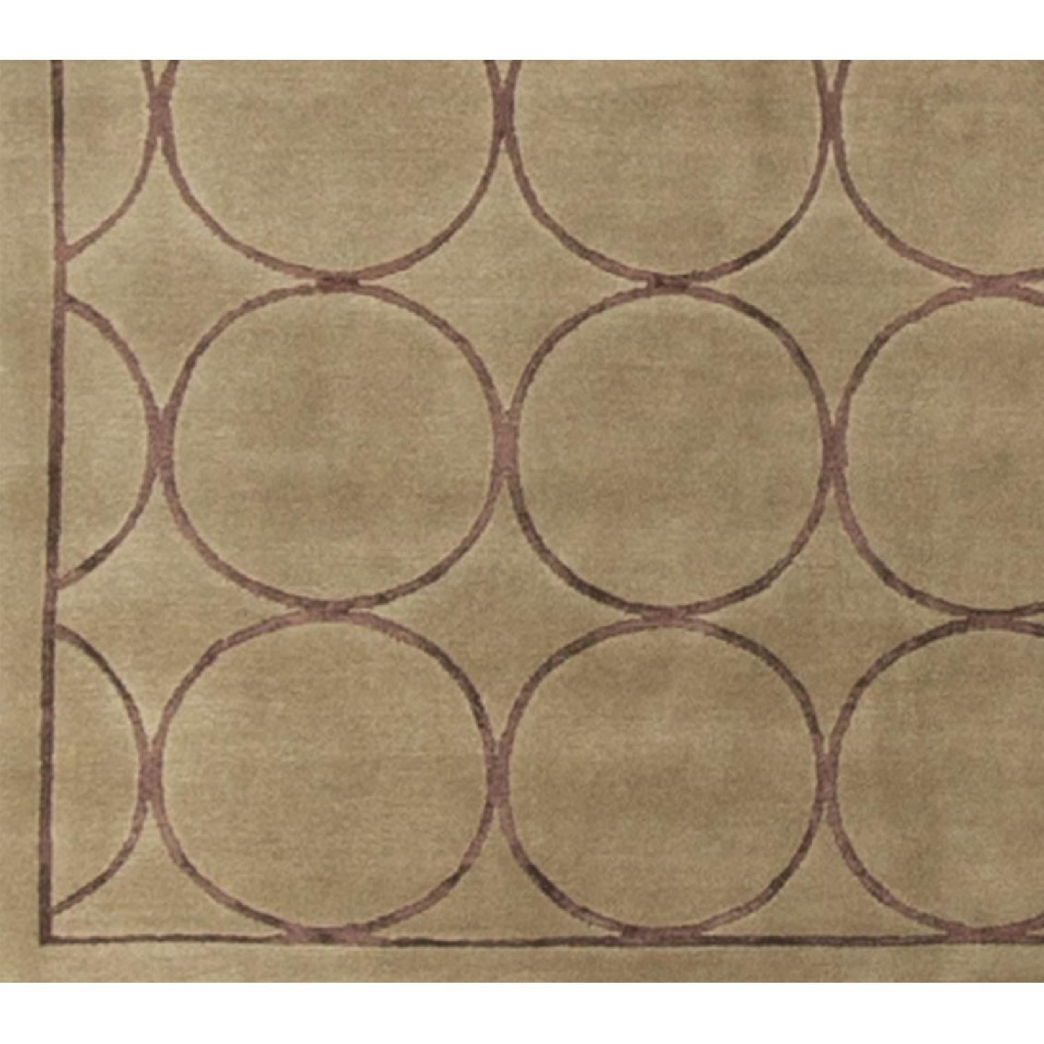 Modern Contemporary Hand Knotted Wool Rug in Brown/Red - image-3