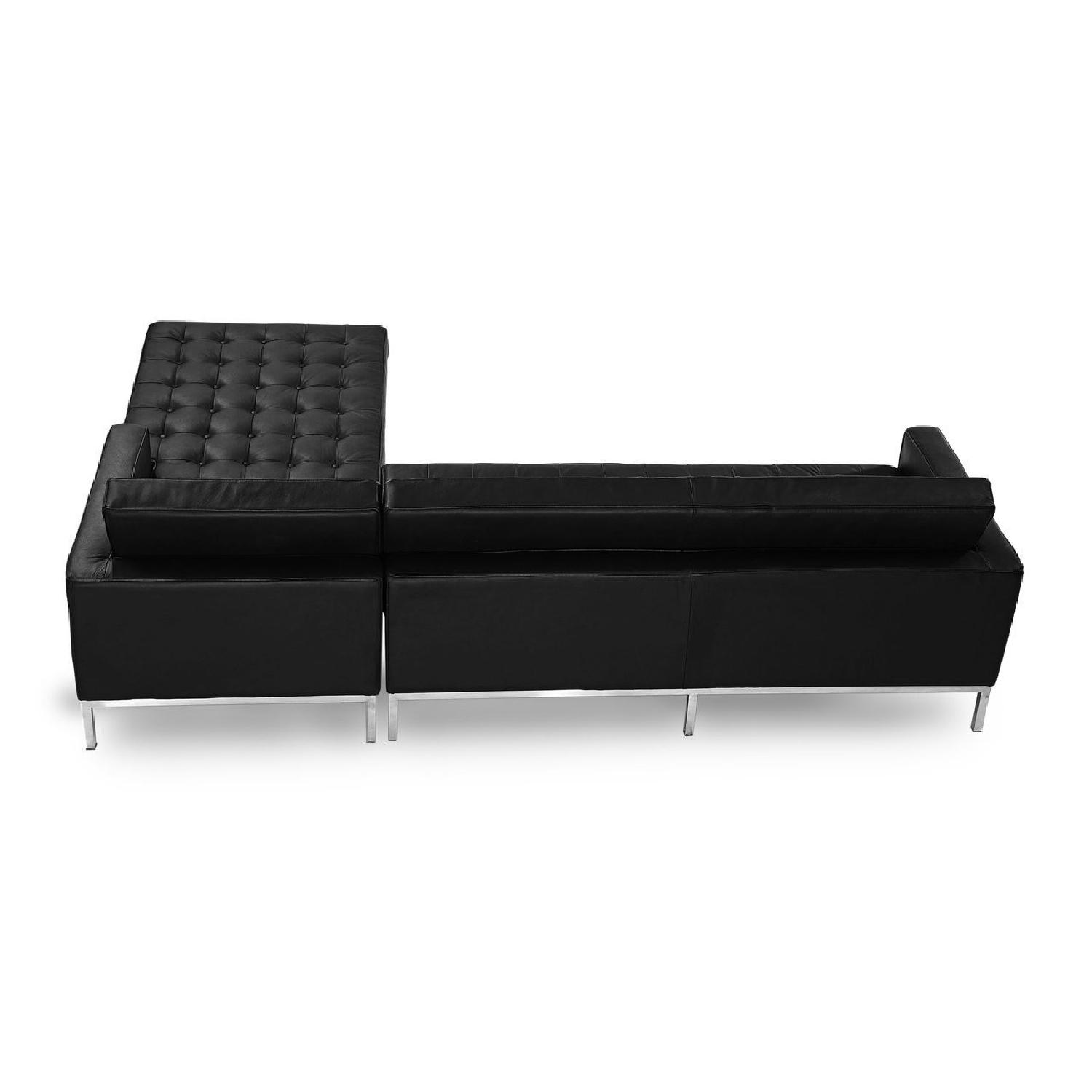 Kardiel Black Leather Sectional Sofa - image-4