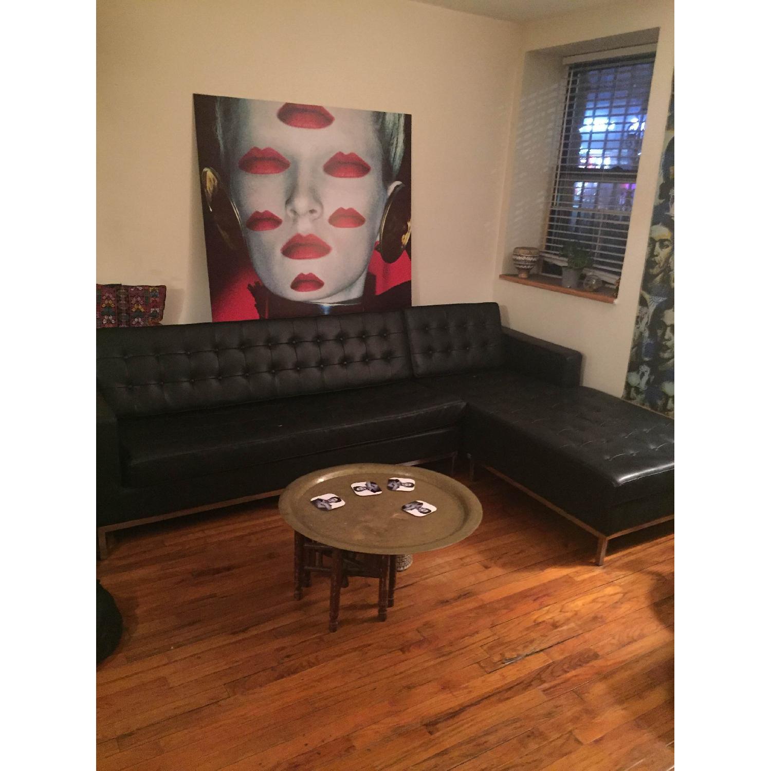 Kardiel Black Leather Sectional Sofa - image-5