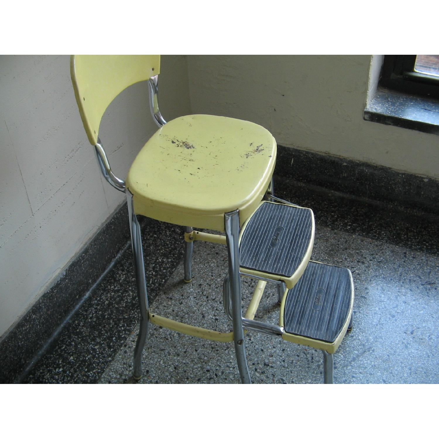 Vintage 1950s Cosco Folding Step Stool/Counter Height Chair AptDeco
