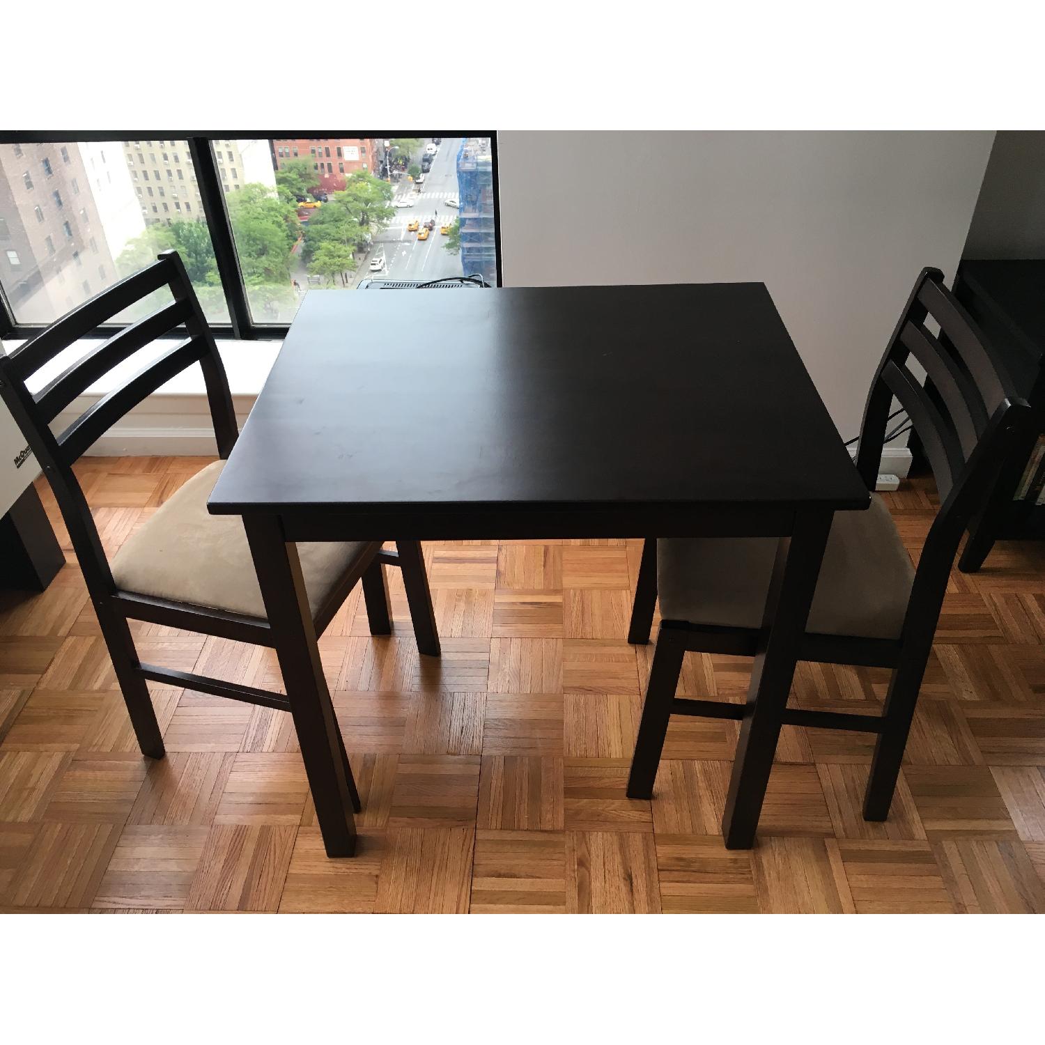 Overstock Cappuccino 3-Piece Solid Top Drop-Leaf Dinette Set - image-1