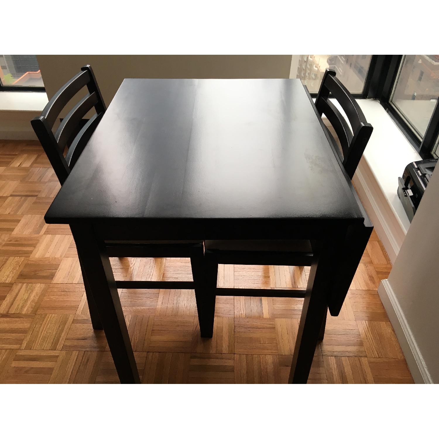 Overstock Cappuccino 3-Piece Solid Top Drop-Leaf Dinette Set - image-2