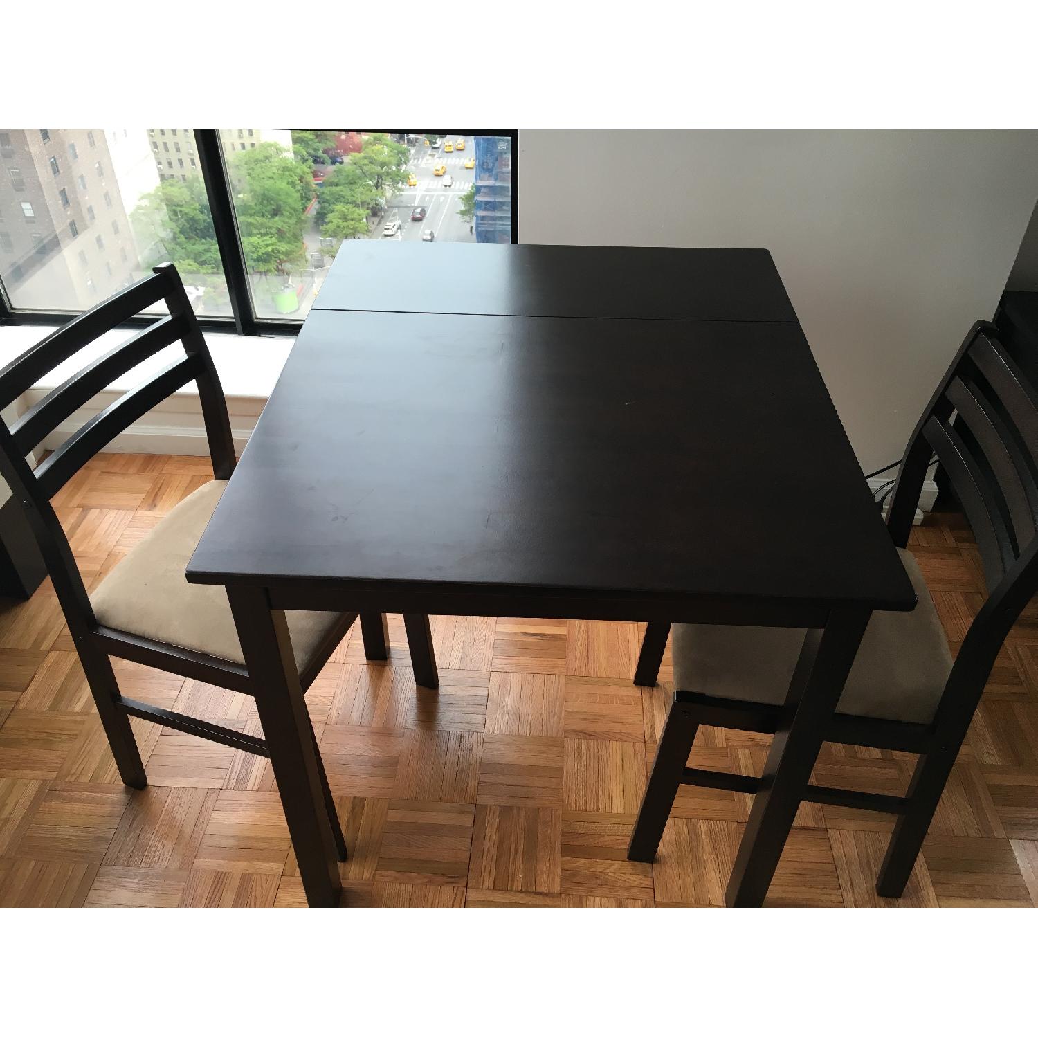 Overstock Cappuccino 3-Piece Solid Top Drop-Leaf Dinette Set - image-4