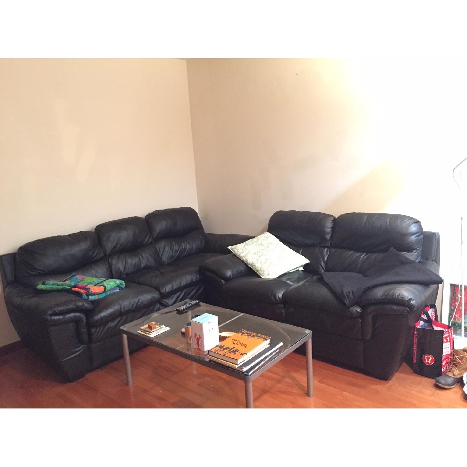 Ashley's Black Leather Sofa + Loveseat - image-3