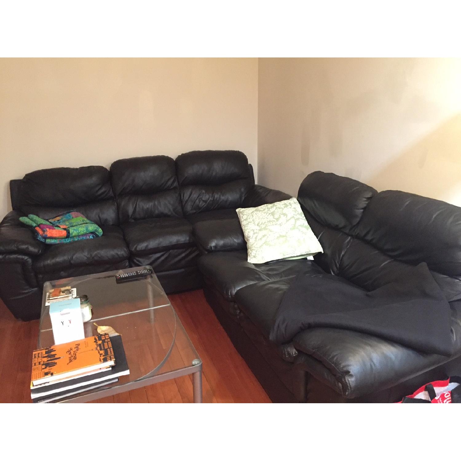 Ashley's Black Leather Sofa + Loveseat - image-4