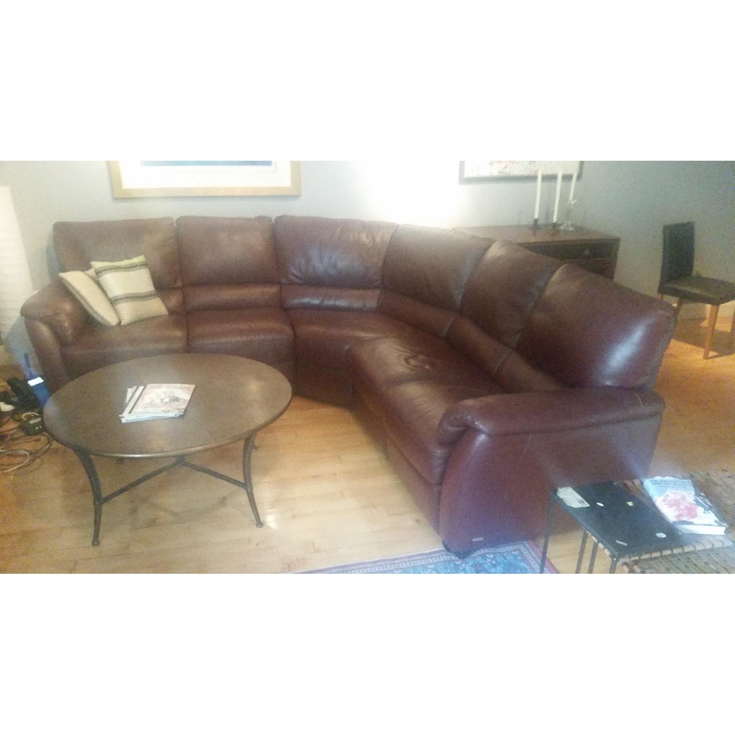 Custom Made Italian Leather Sectional Couch - image-2