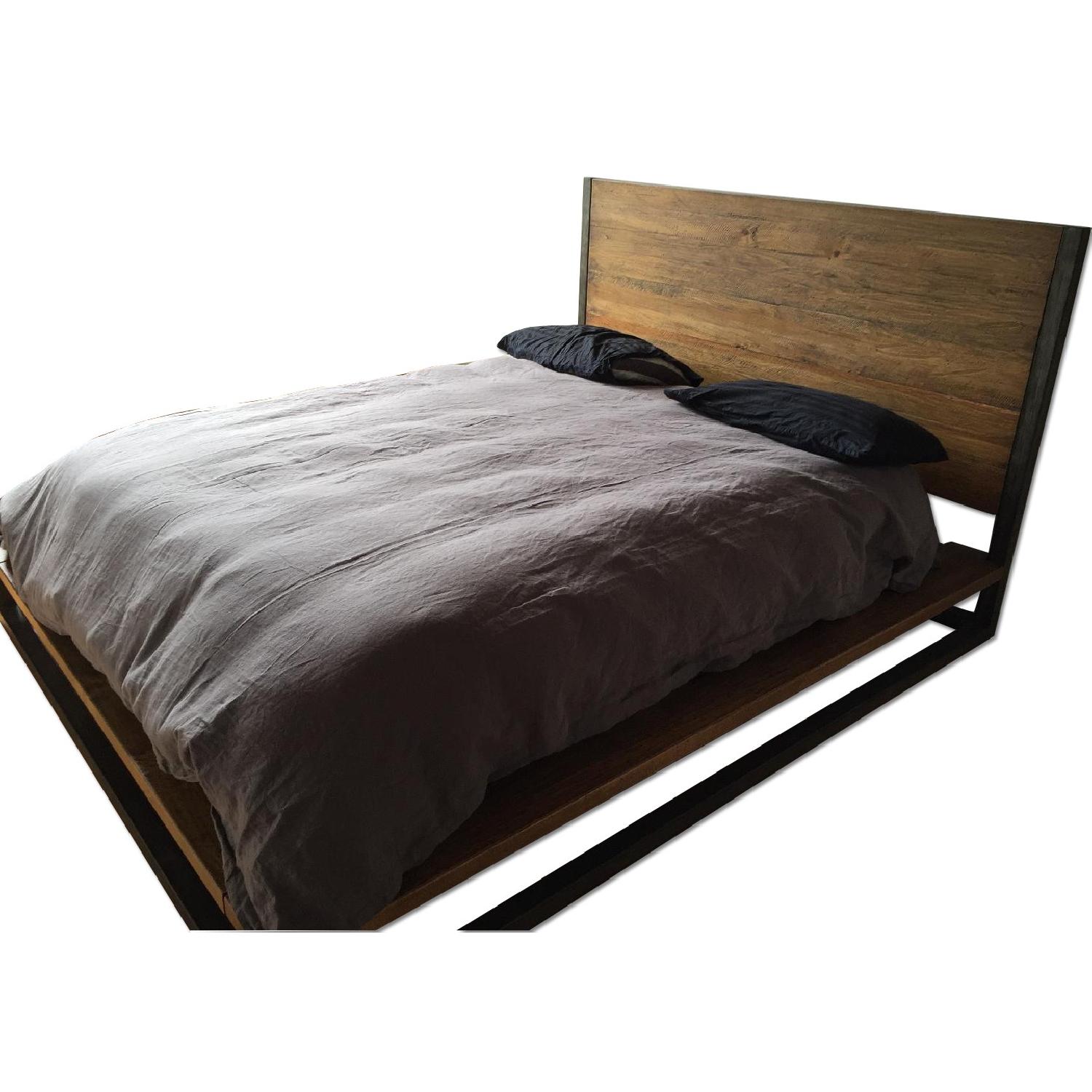 West Elm Copenhagen Industrial Platform Queen Bed Frame - image-0