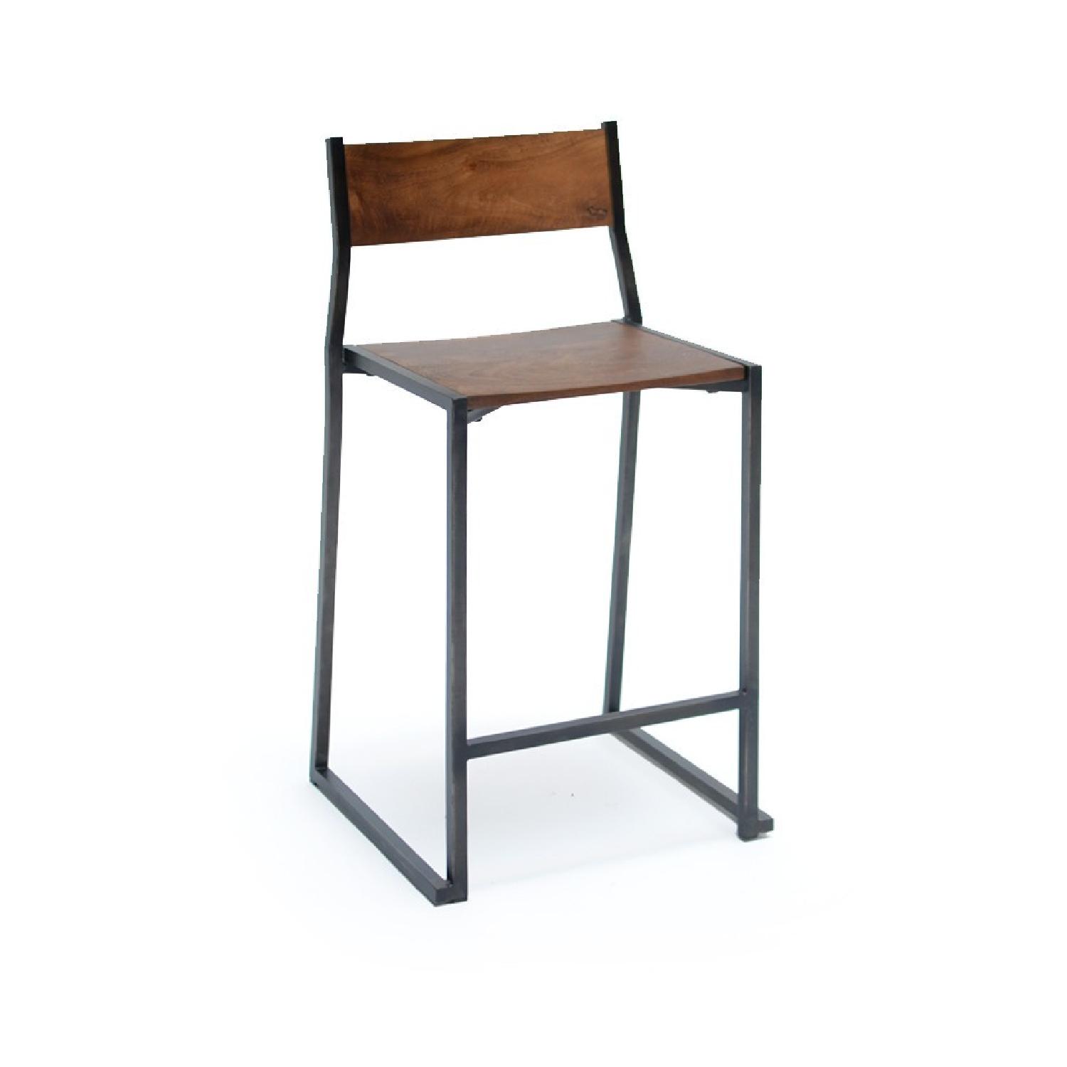 From the Source Metal/Wood Finch Industrial Counter Stools - image-1