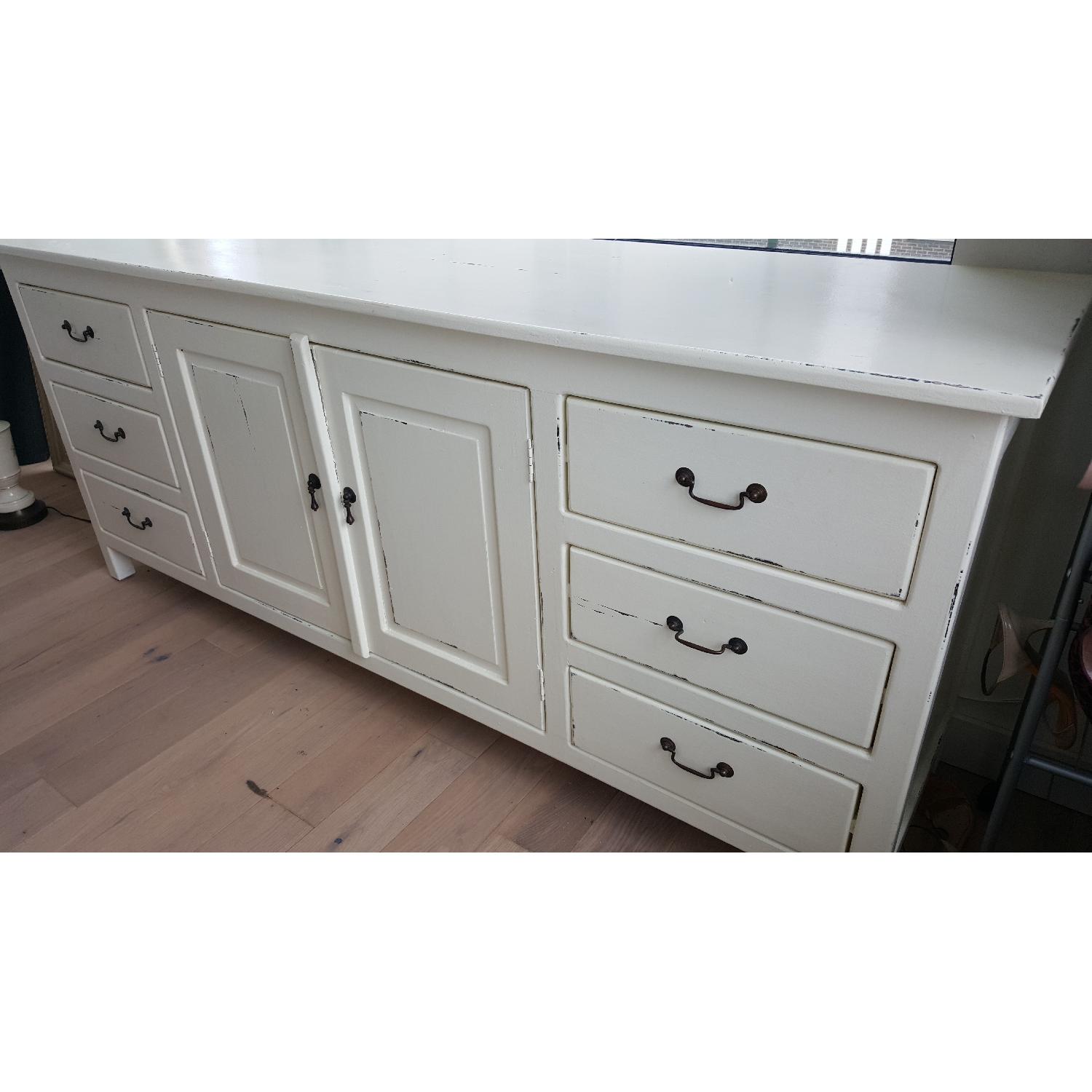 Shabby Chic White Solid Wood Sideboard - image-2