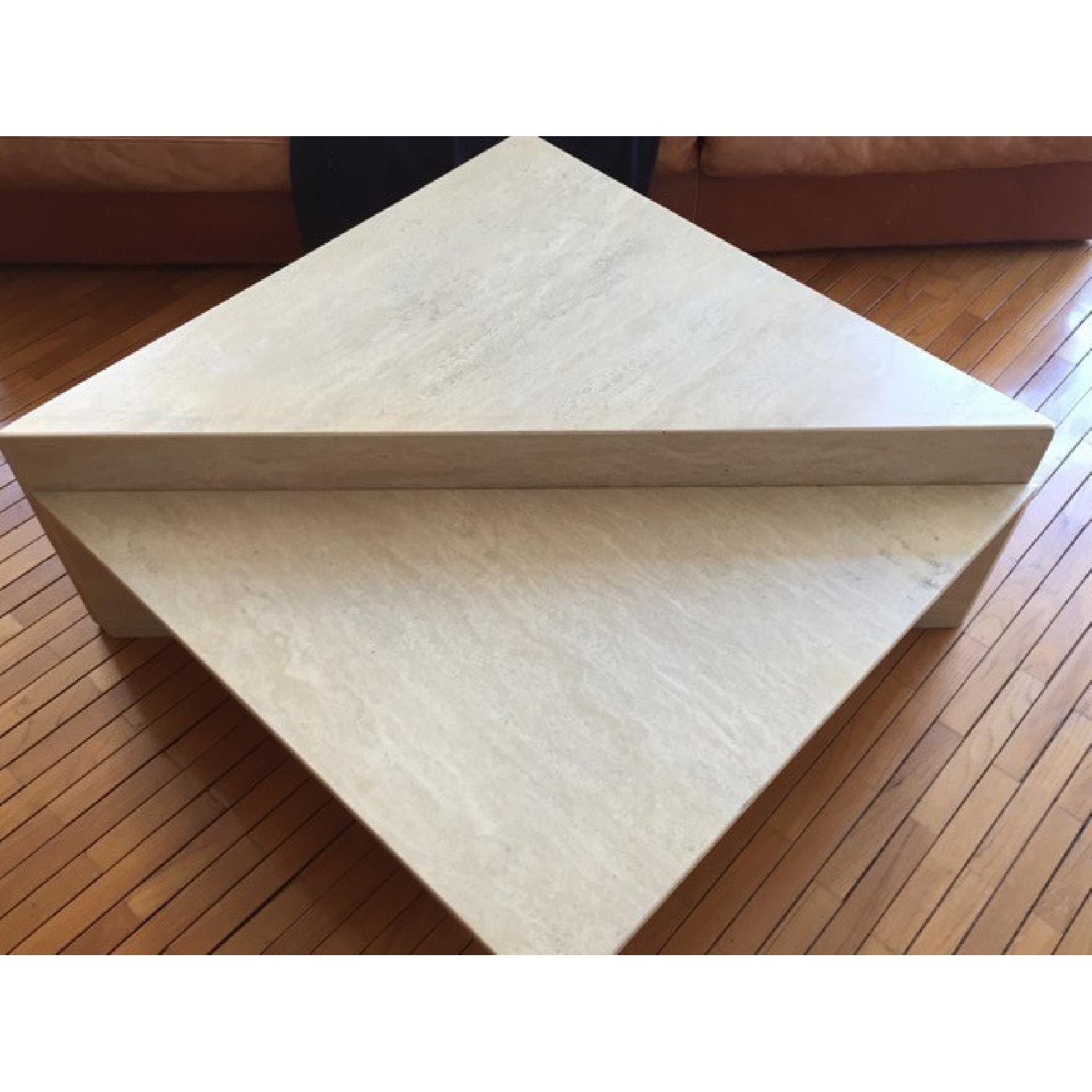 Italian Travertine Marble Coffee Table AptDeco