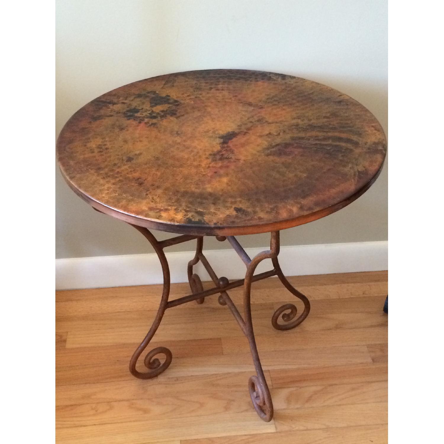 Hammered Copper Top End Tables - image-1