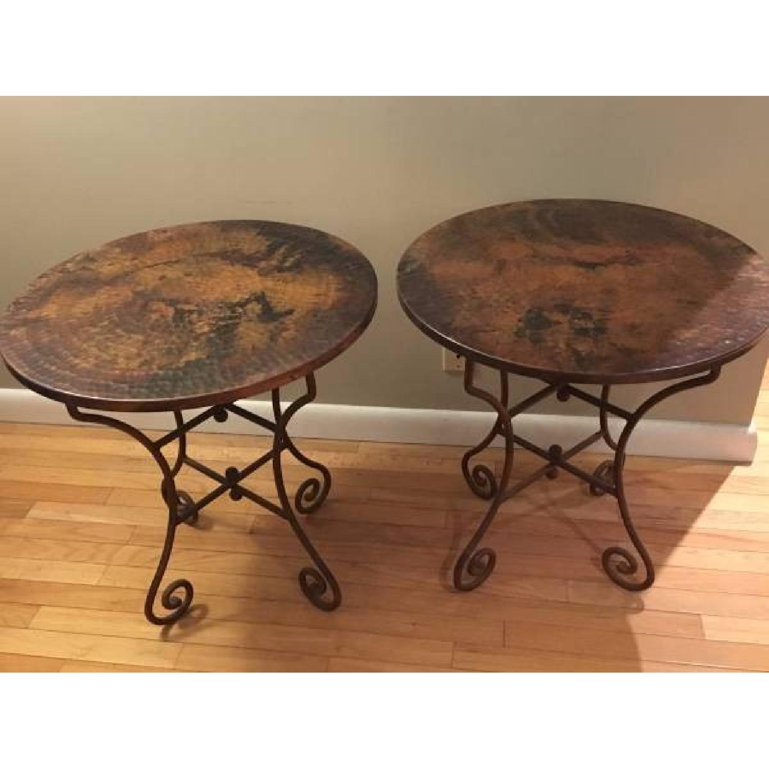 Hammered Copper Top End Tables - image-3