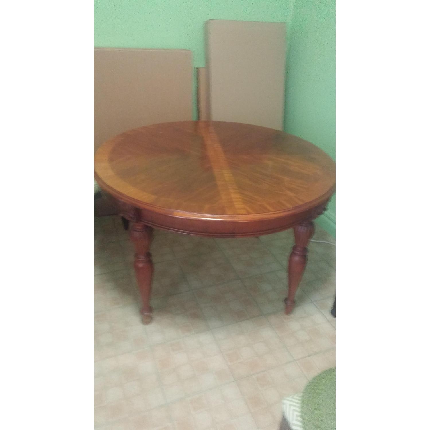 Brown Round Wood Table - image-1