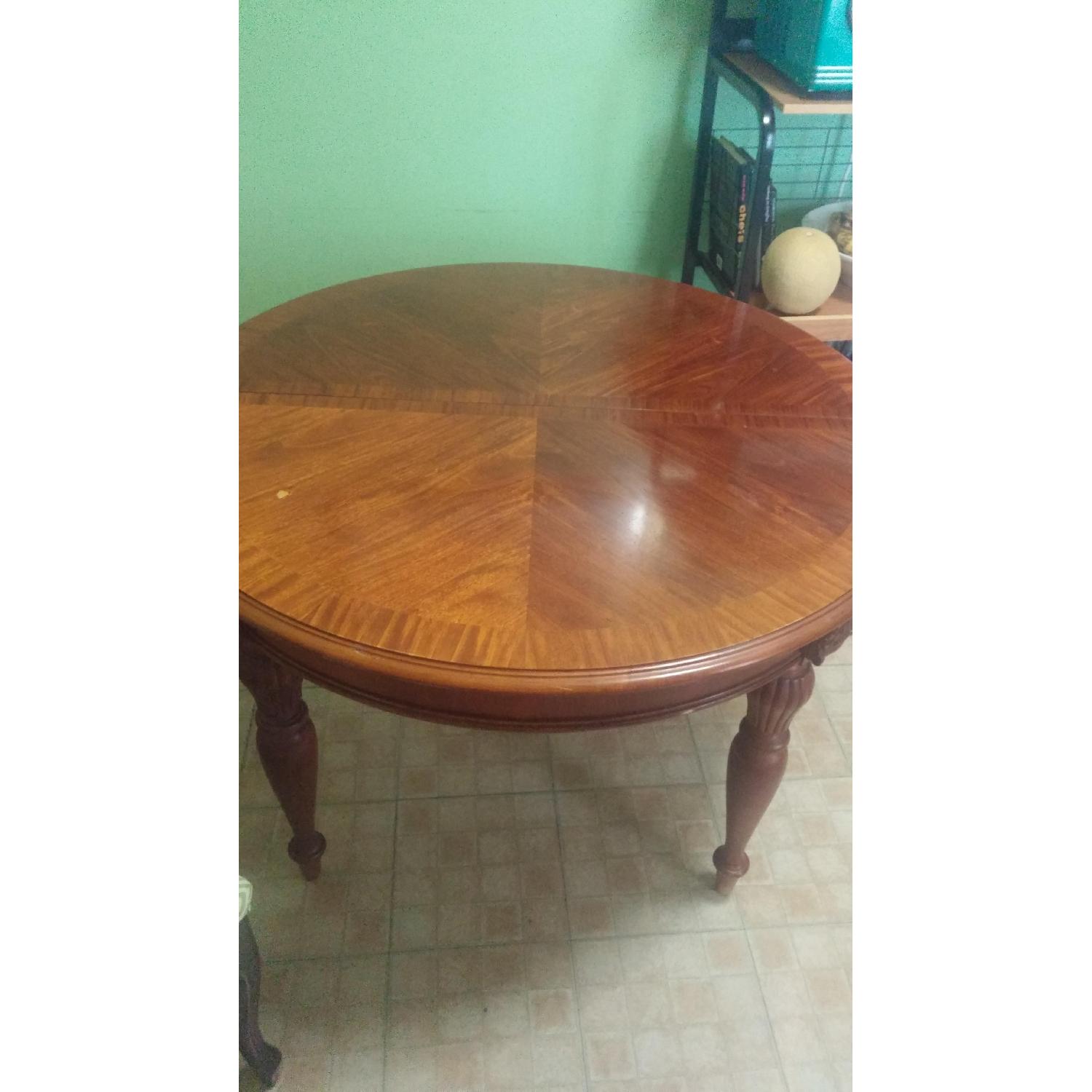 Brown Round Wood Table - image-7