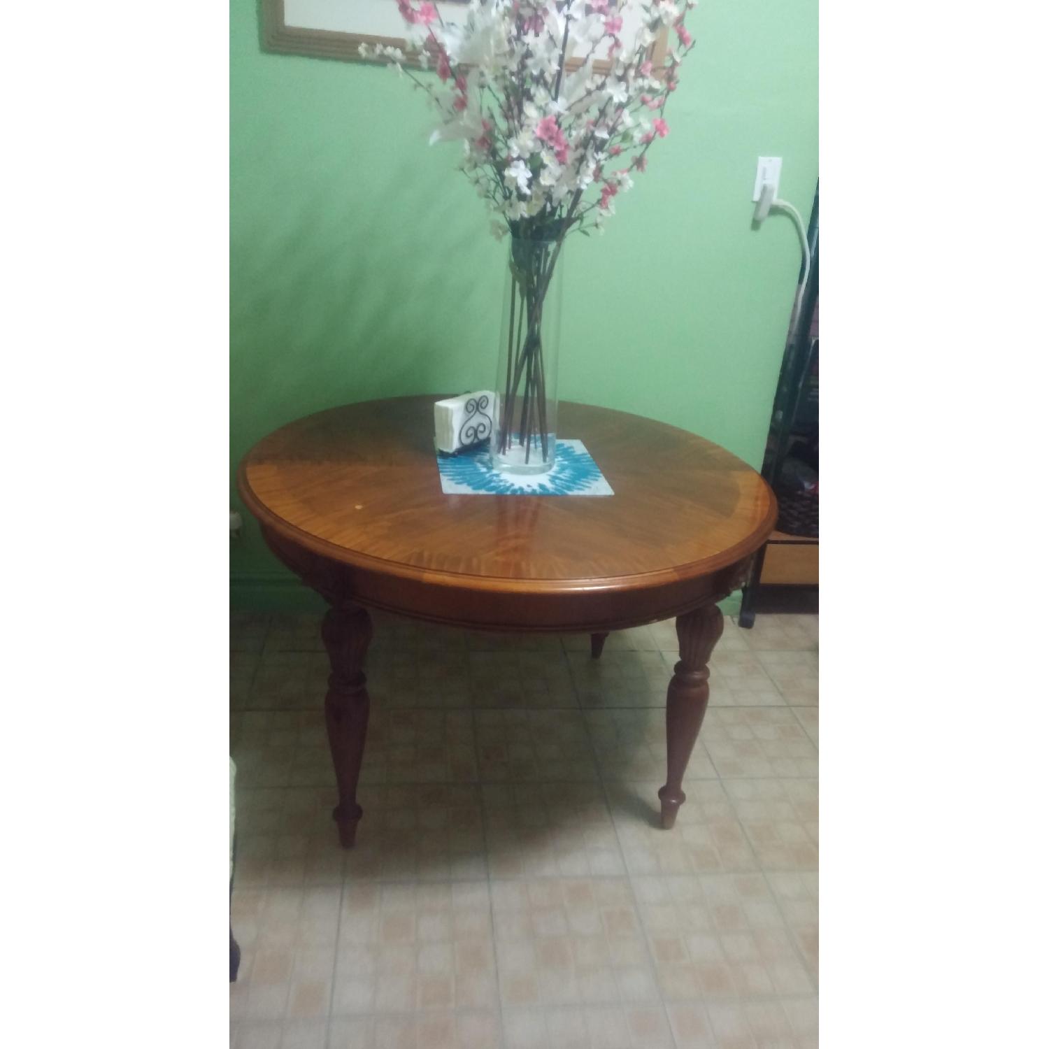 Brown Round Wood Table - image-8
