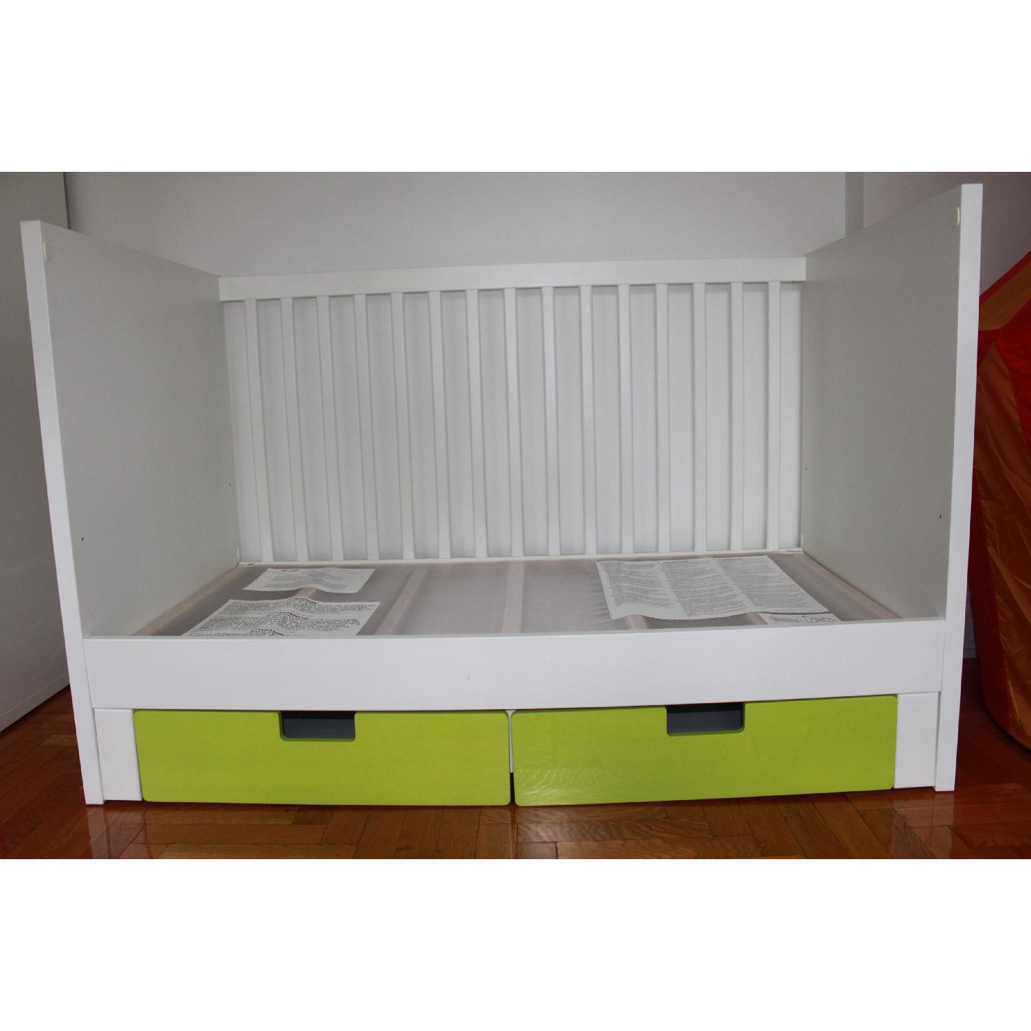 Ikea Stuva Convertible Crib/Toddler Bed w/ Drawers AptDeco