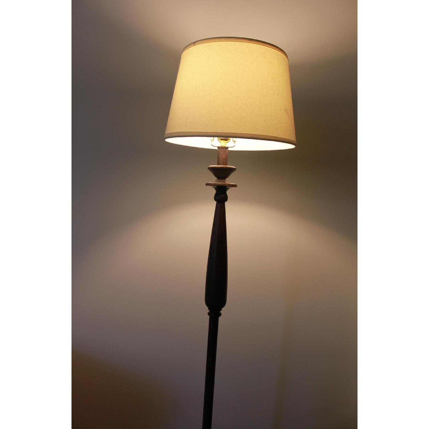 Classic Metal Floor Lamp w/ Cream Shade - image-1